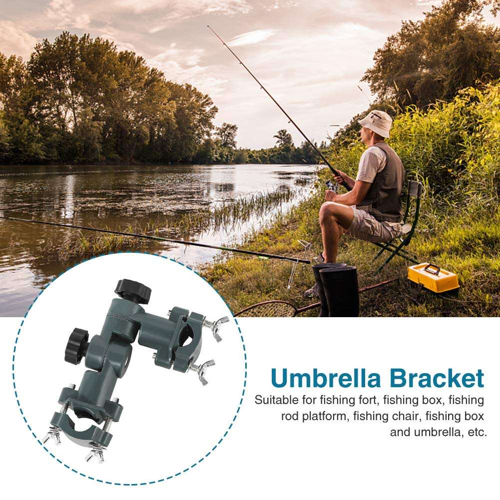 Durable Umbrella Bracket Multifunction 360 Degree Rotation Bait Tray for Fishing Fort, Fishing Box, Fishing Rod Platform, Fishing Chair, Fishing Box and Umbrella(Black) 6