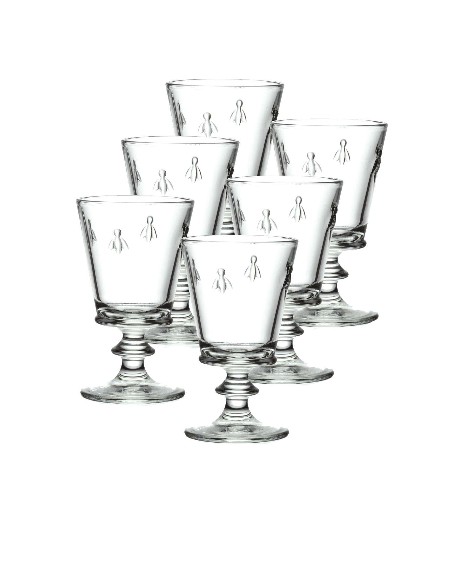 La Rochere Napoleon Bee Stemmed Wine Glass Set of 6 – Vintage Wine Glasses – La Rochere Bee Glassware Sets (9 oz)