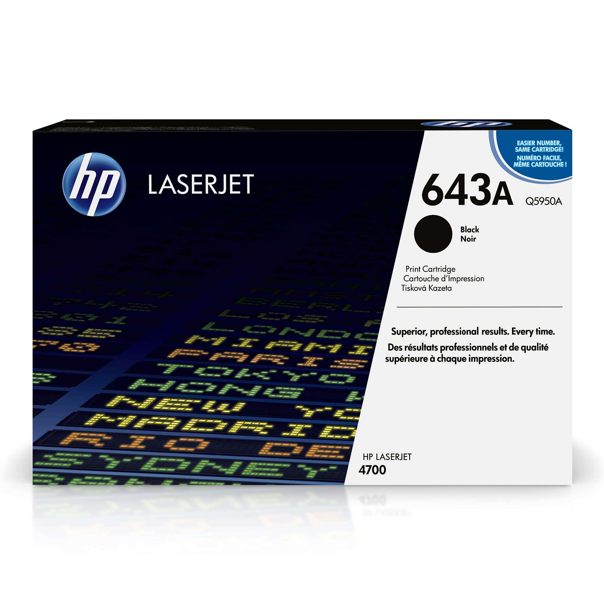HP 643A Black Toner Cartridge | Works with HP Color LaserJet 4700 Series | Q5950A 1