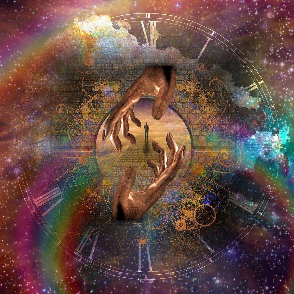 Pitaara Box Man On Spiritual Journey | Peel & Stick Vinyl Wall Sticker for Bedroom & Living Room | 16 x 16 inch (41 x 41 cms) 1