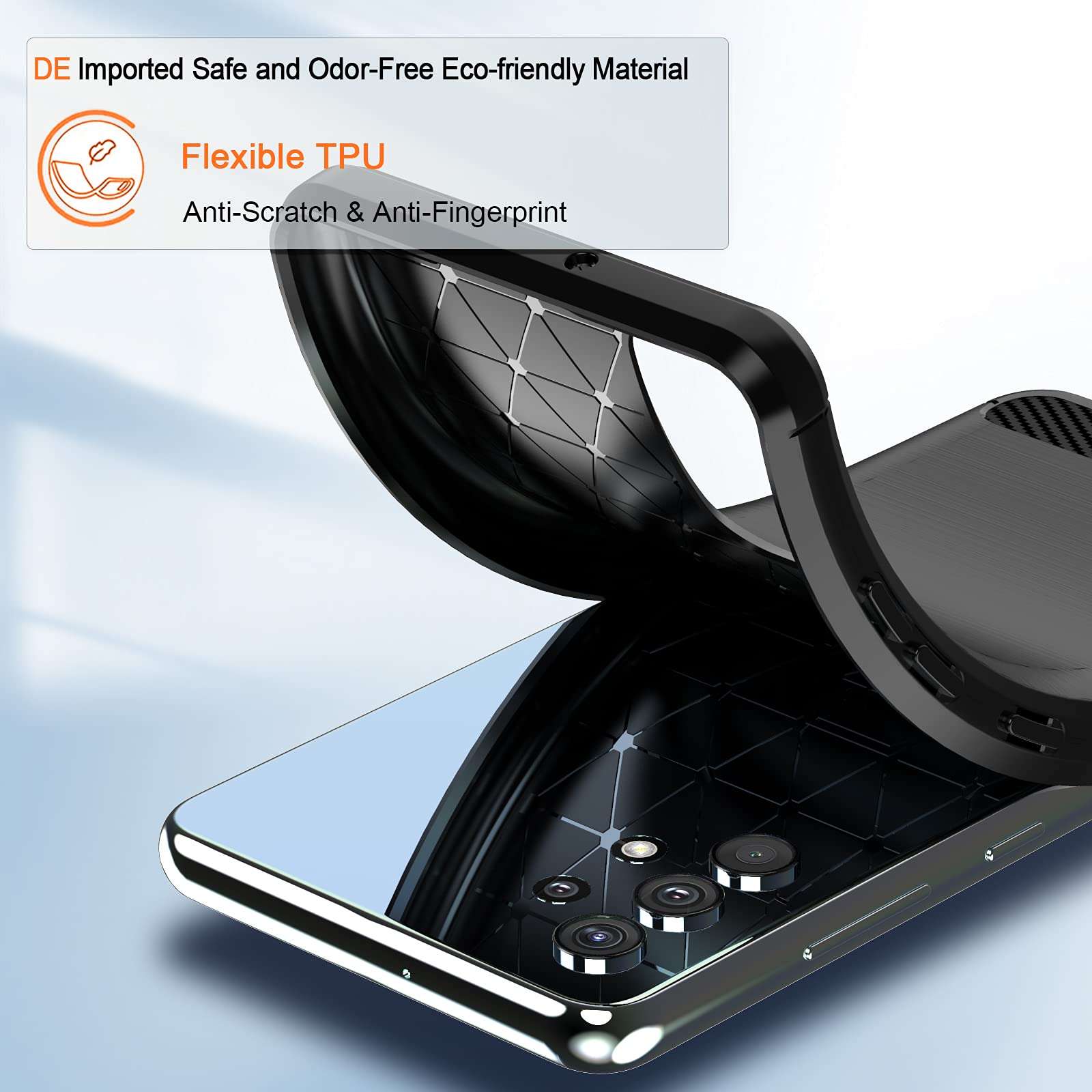 for Galaxy A03S Case, Samsung A03S [U.S. Edition] Case with Stand Kickstand Ring and Camera Cover with Tempered Glass Screen Protector, Military Grade Shockproof Protective Cover (TC-Black) 3