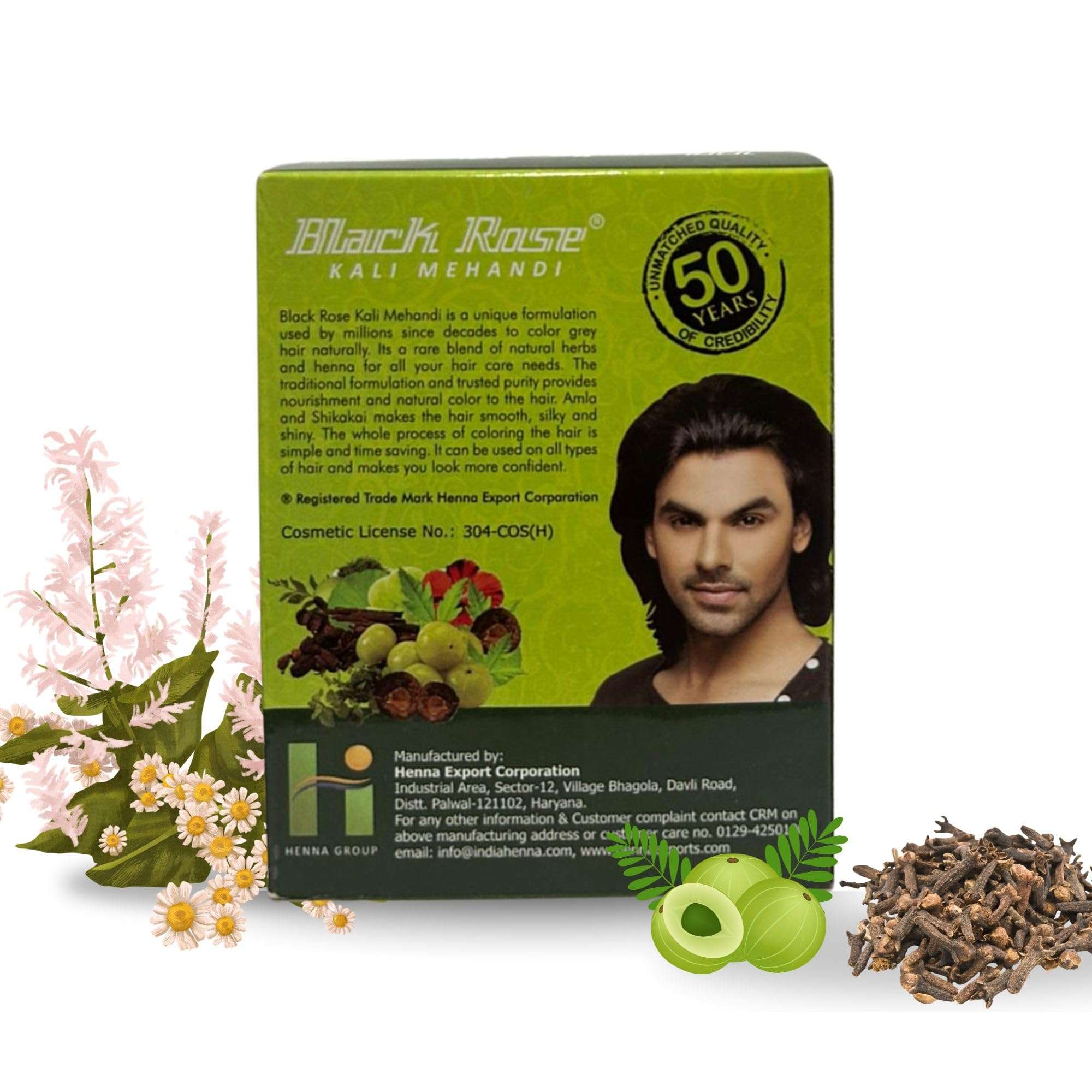 Black Rose Kali Mehandi | Herbal Black Henna Hair Color | 5sachets of 10gm each (50Gms) (Black, 5 Box) 4