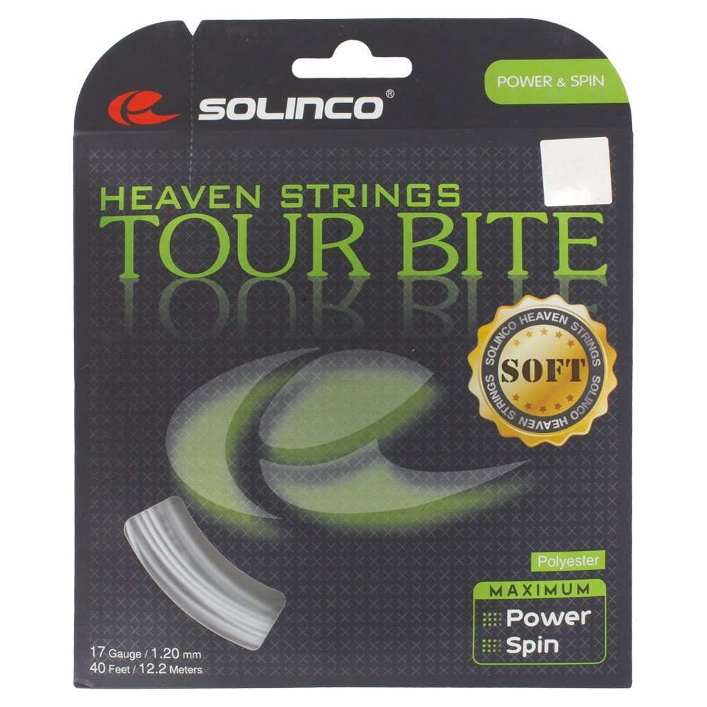 Solinco Tour Bite Soft 4-Sided Poly (Polyester) 16L Gauge / 1.25mm Tennis Racquet String Sets 2-Pack (2 Sets Per Order) - Best for Spin, Control, and Durability