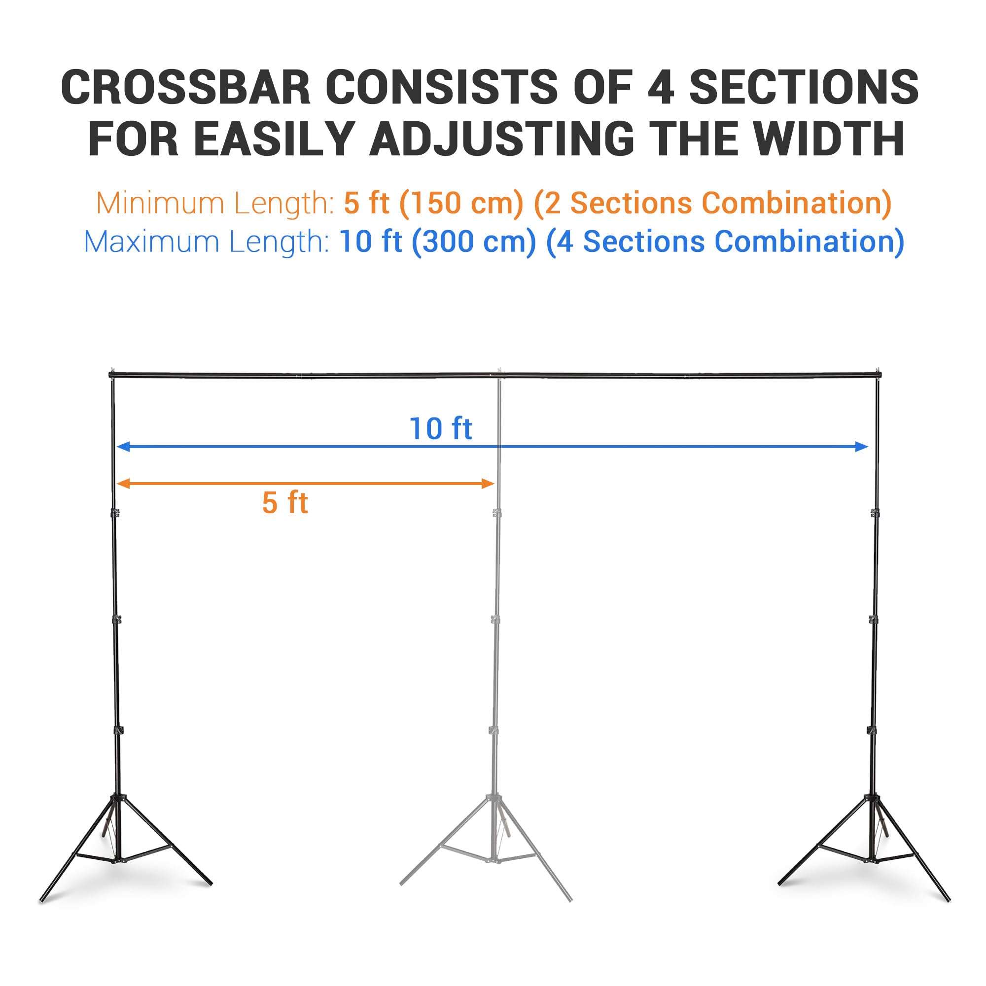 AW 8.5x10ft Backdrop Stand Support System with 4X Clamps 2X Clips 2X Sand Bags 1x Carry Bag for Parties Events Photography 6