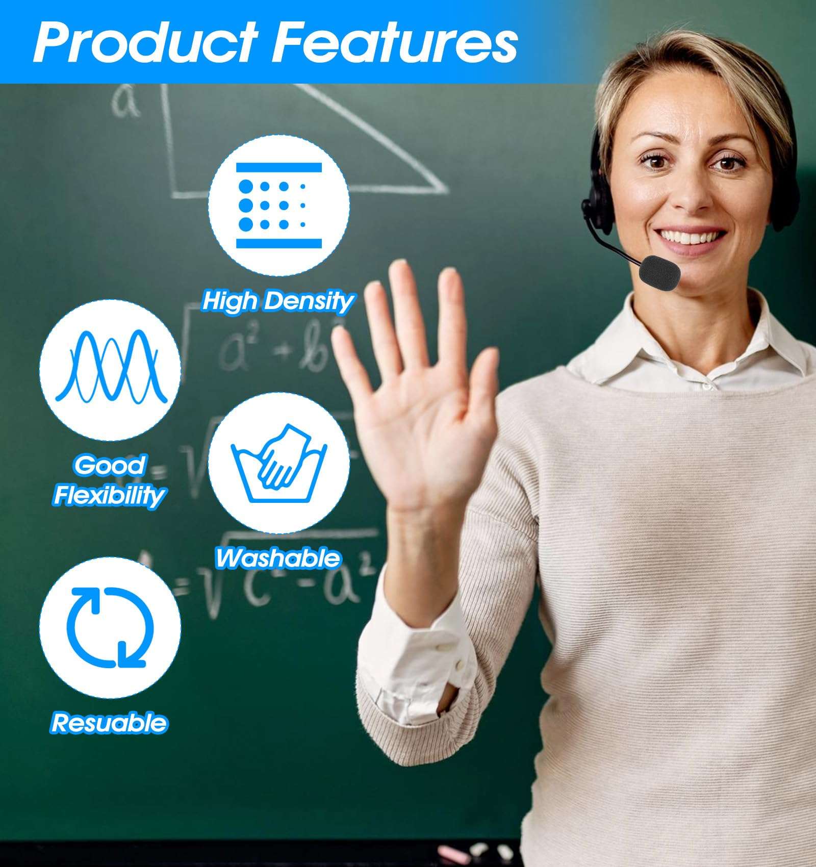 15PCS Mic Foam Cover, Headset Microphone Covers Foam, Noise Reduction Sponge for a Variety of Lapel & Mini Microphones (Black) 6