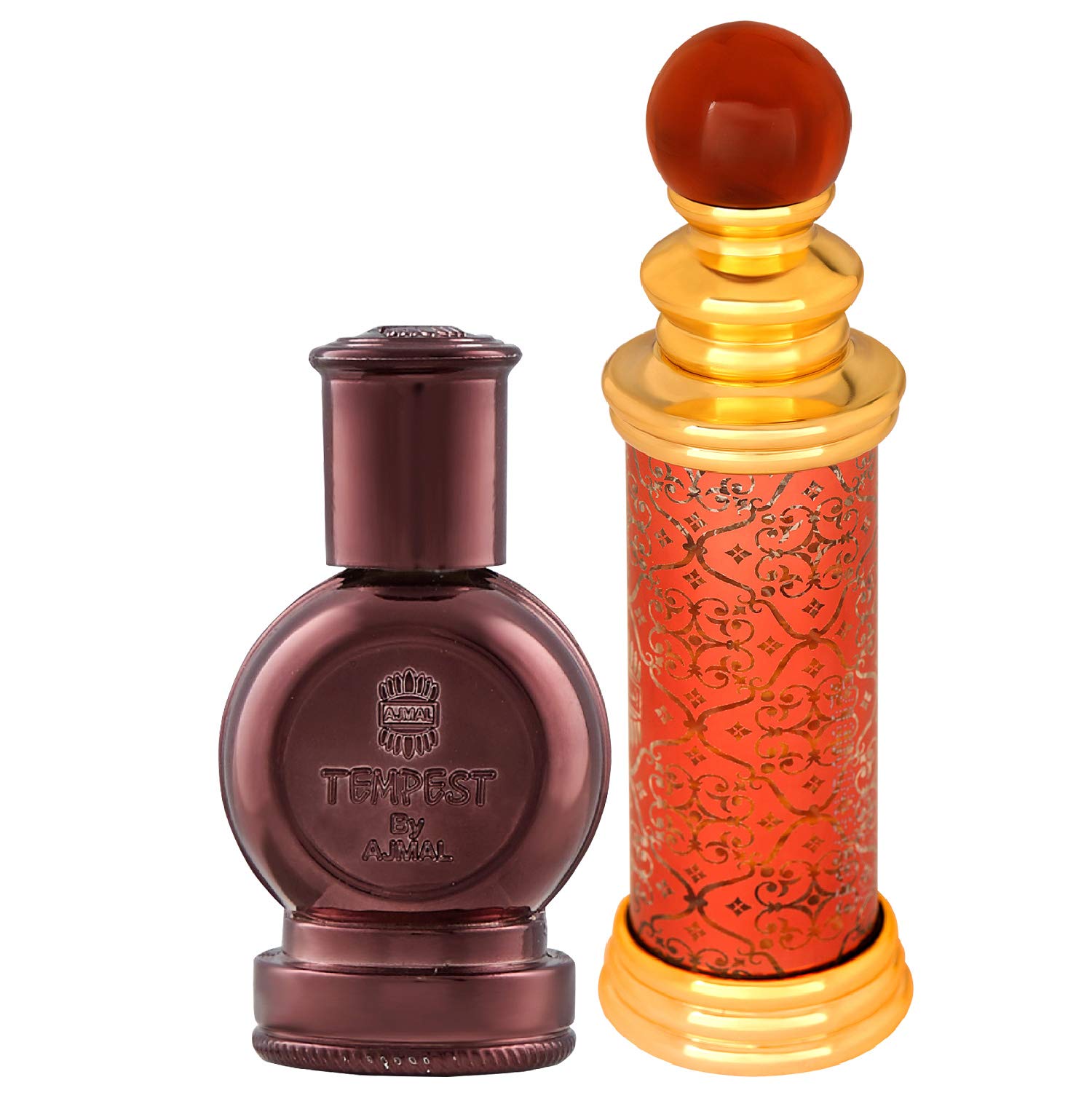 Ajmal Tempest Concentrated Perfume Oil Floral Alcohol-free Attar 12ml for Unisex and Classic Oud Concentrated Perfume Oil Woody Oudh Alcohol-free Attar 10ml for Unisex +1 Perfume Tester FREE