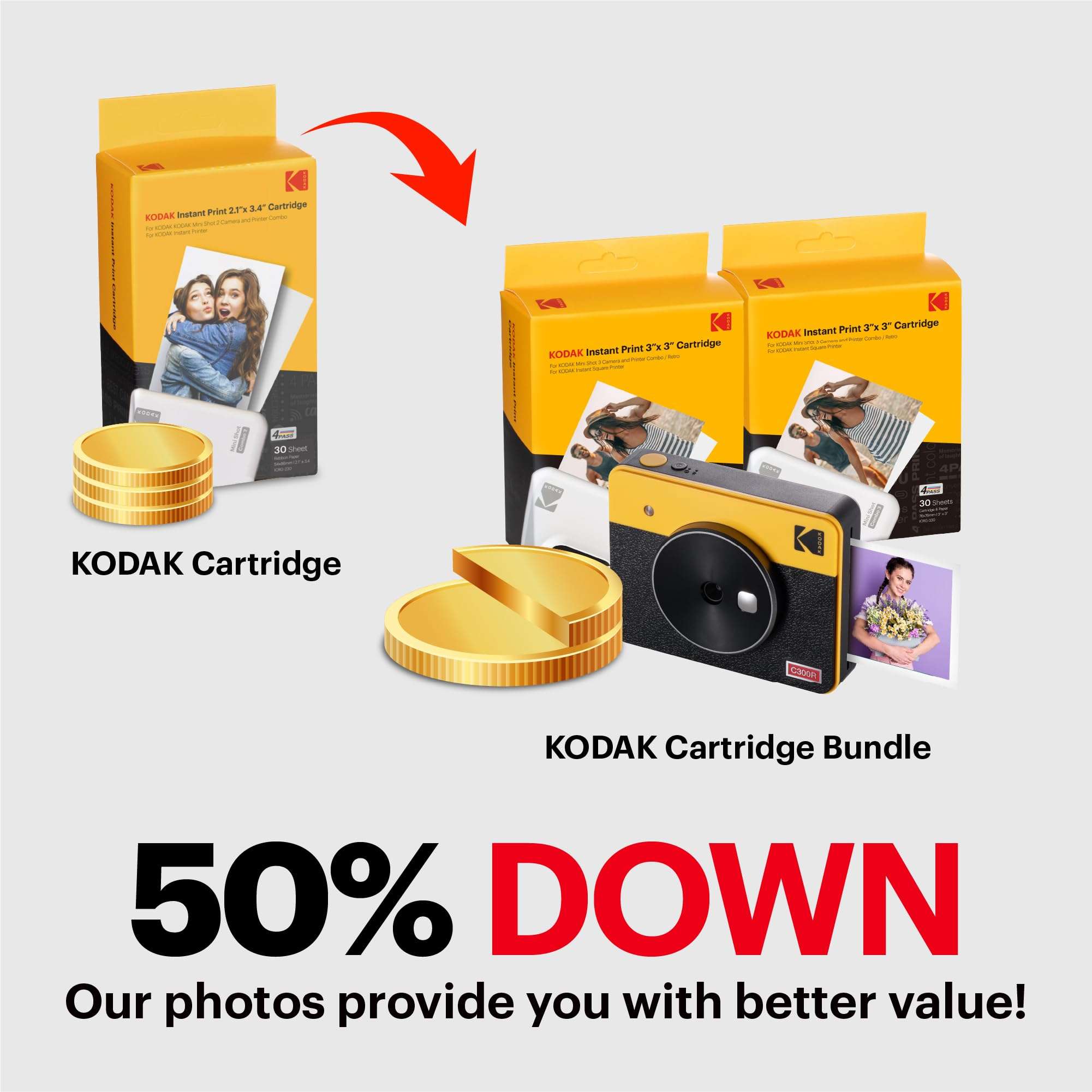 KODAK Mini Shot 3 Retro 4PASS 2-in-1 Instant Digital Camera and Photo Printer (3x3 inches) 2