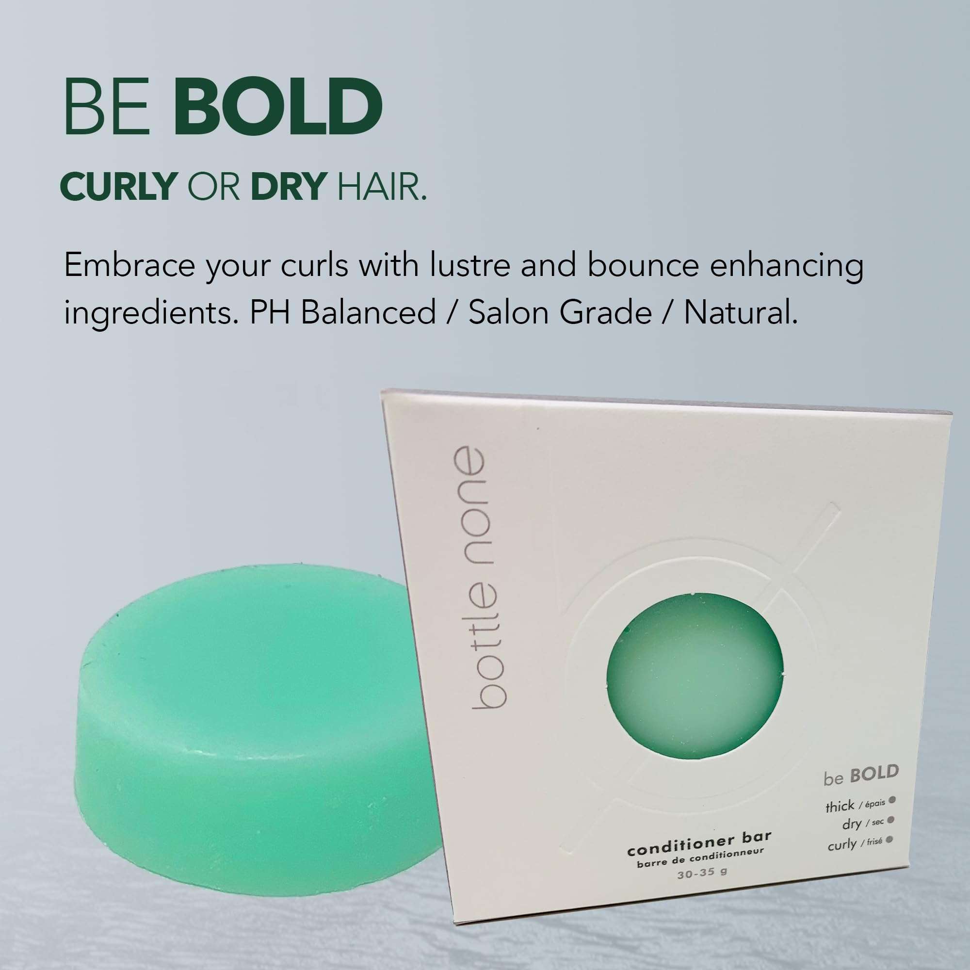 BOTTLE NONE | be BOLD Conditioner Bar for Curly Hair & Thick, Coarse Hair | Embrace Your Curls with Lustre and Bounce Enhancing Ingredients | PH Balanced/Salon Grade/Natural | 50+ Washes 3