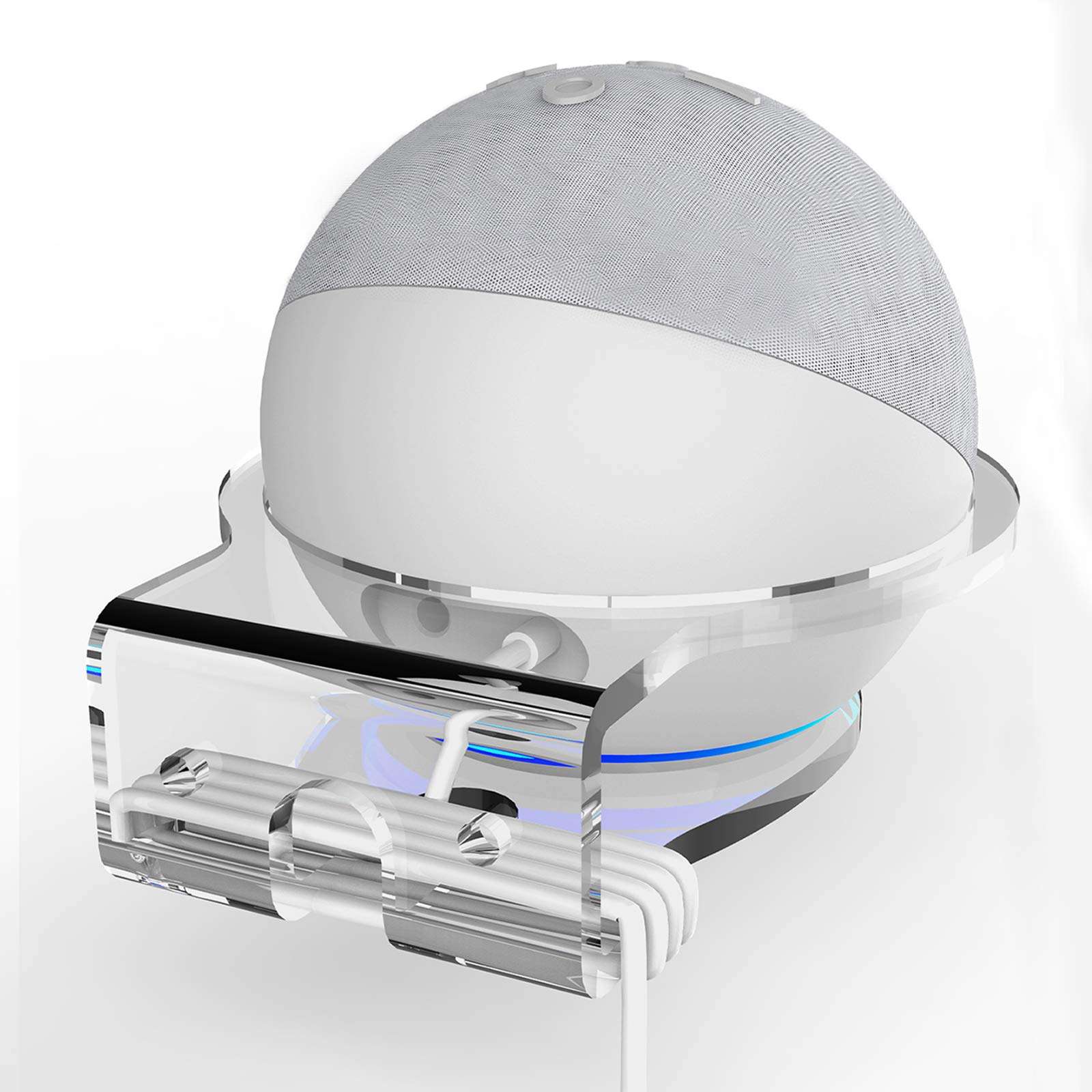 VOMA Speaker Wall Mount Shelf Compatible with Echo Dot 4th Gen, Wall Stand Accessories, Quick and Easy Installation, Space Saving, No Drilling Holes, Fully Acrylic Construction