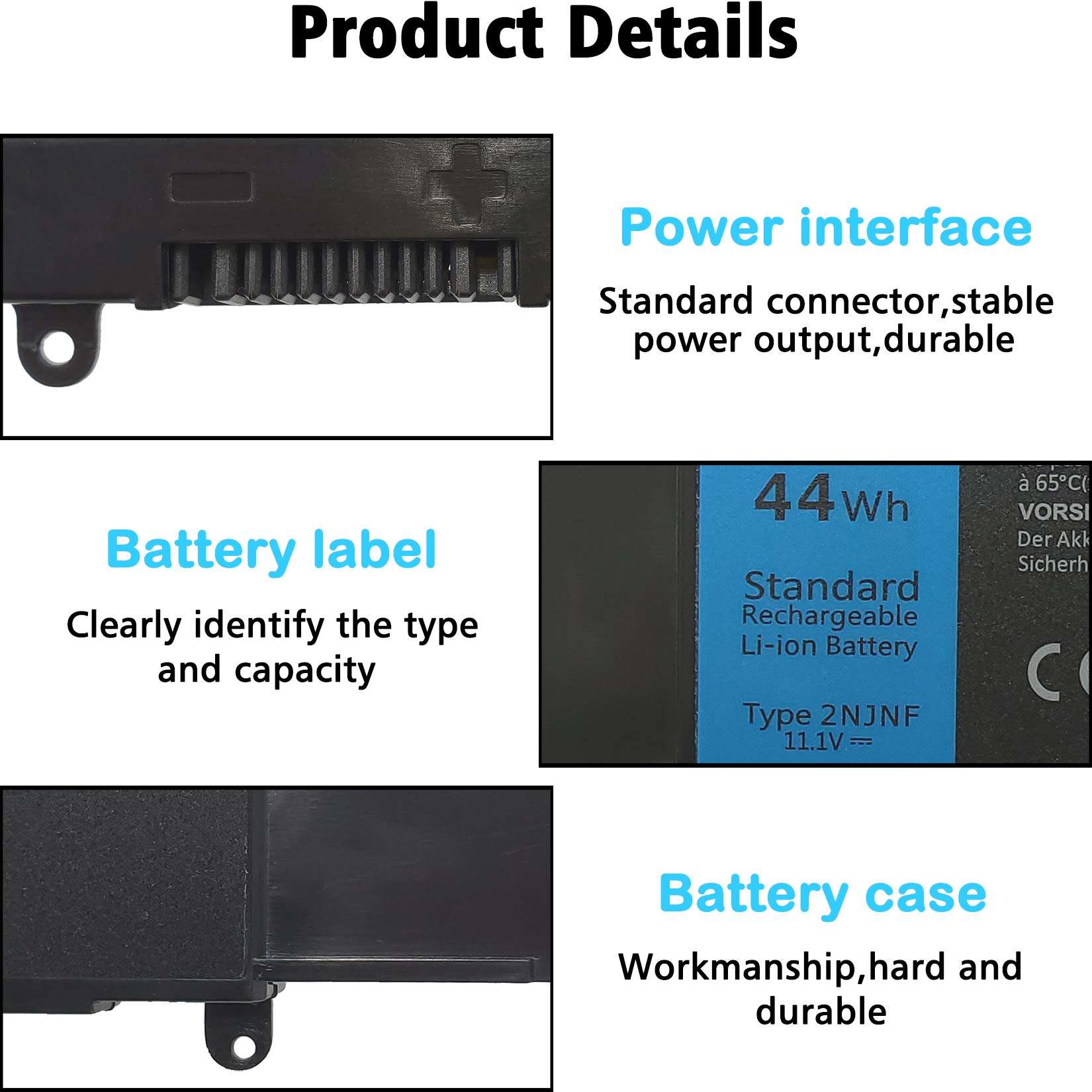 LAQUEENA 2NJNF Laptop Battery Compatible with Dell Inspiron 14z-5423 15z-5523 Ultrabook Series 8JVDG TPMCF T41M0 11.1V 44WH/3700MAH 6-Cell 3