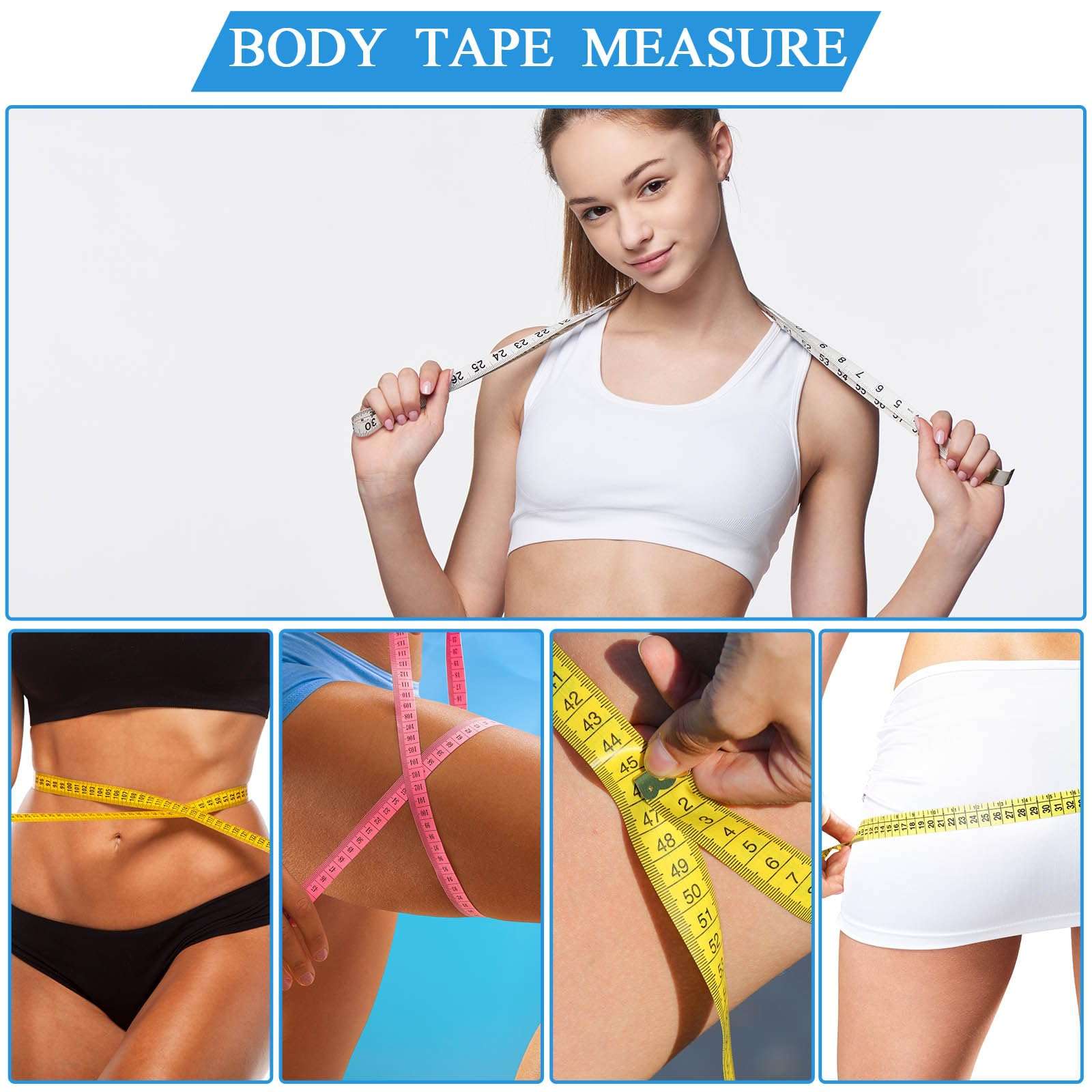 Kigeli 500 Pcs Tape Measure Double Scale 60 Inch/150 cm Soft Tape Measure Ruler Bulk Flexible Fabric Sewing Ruler for Sewing Tailor Cloth Weight Loss Body Measurement Sewing Supplies Knitting Projects 5