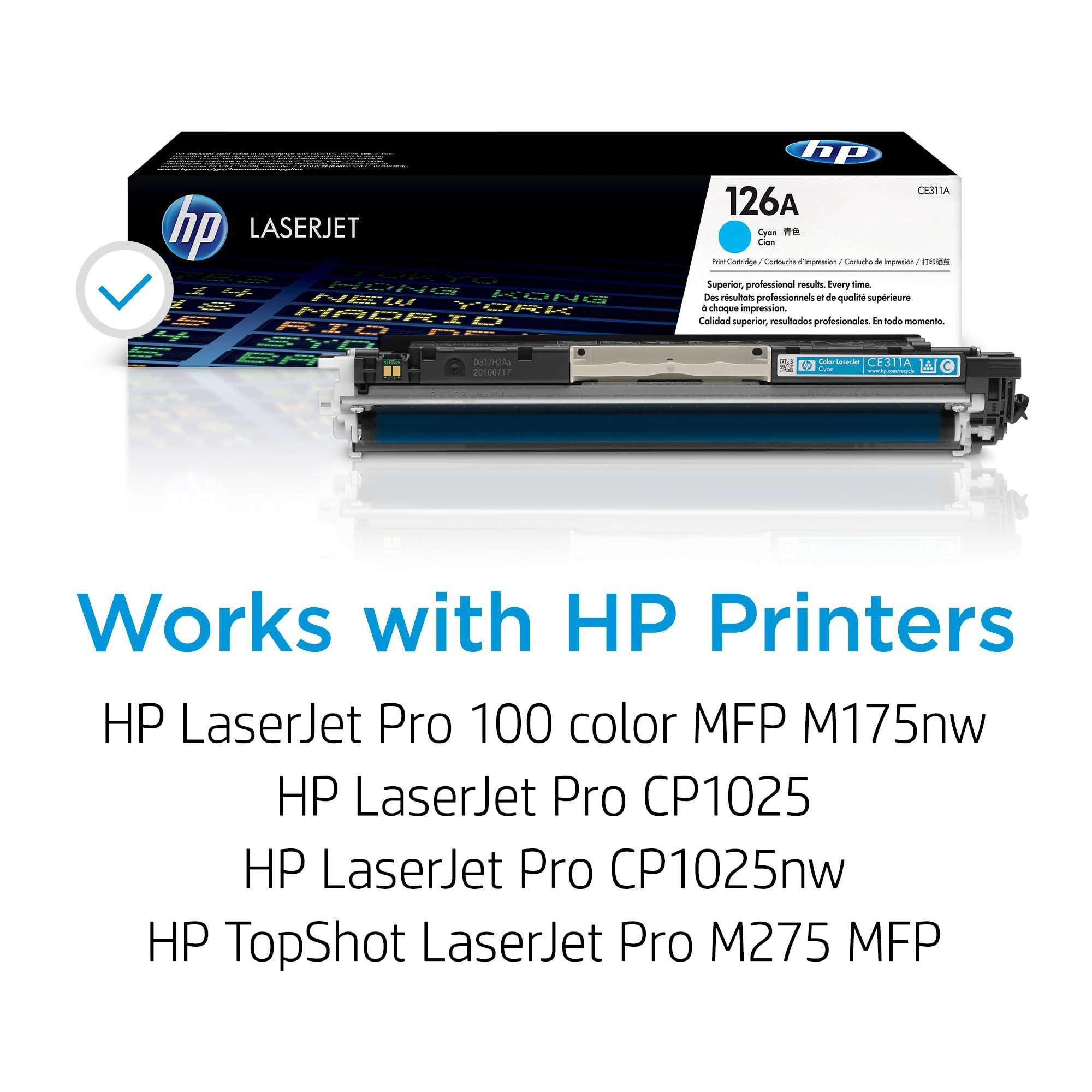 HP 126A Cyan Toner Cartridge | Works with HP LaserJet Pro 100 color MFP M175 Series, HP LaserJet Pro CP1025 Series, HP TopShot LaserJet Pro M275 MFP Series | CE311A 2