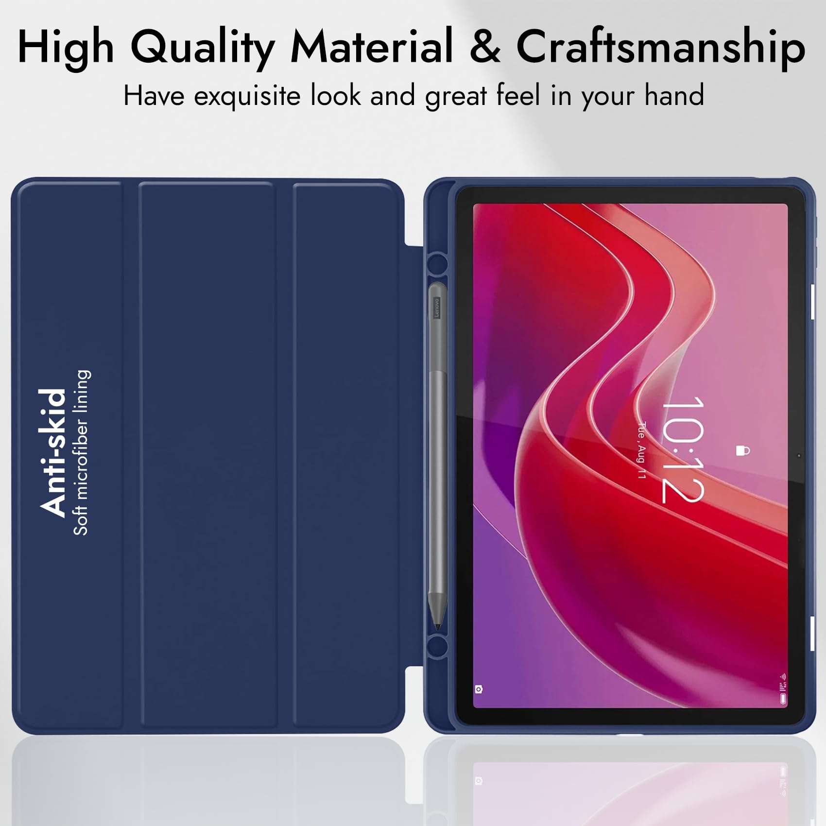 Robustrion Cover for Lenovo Tab M11 Cover Case, Flip Cover with Pencil Holder for Lenovo Tab M11 Tablet 11 inch [ Auto Sleep Wake Support] - Navy 5