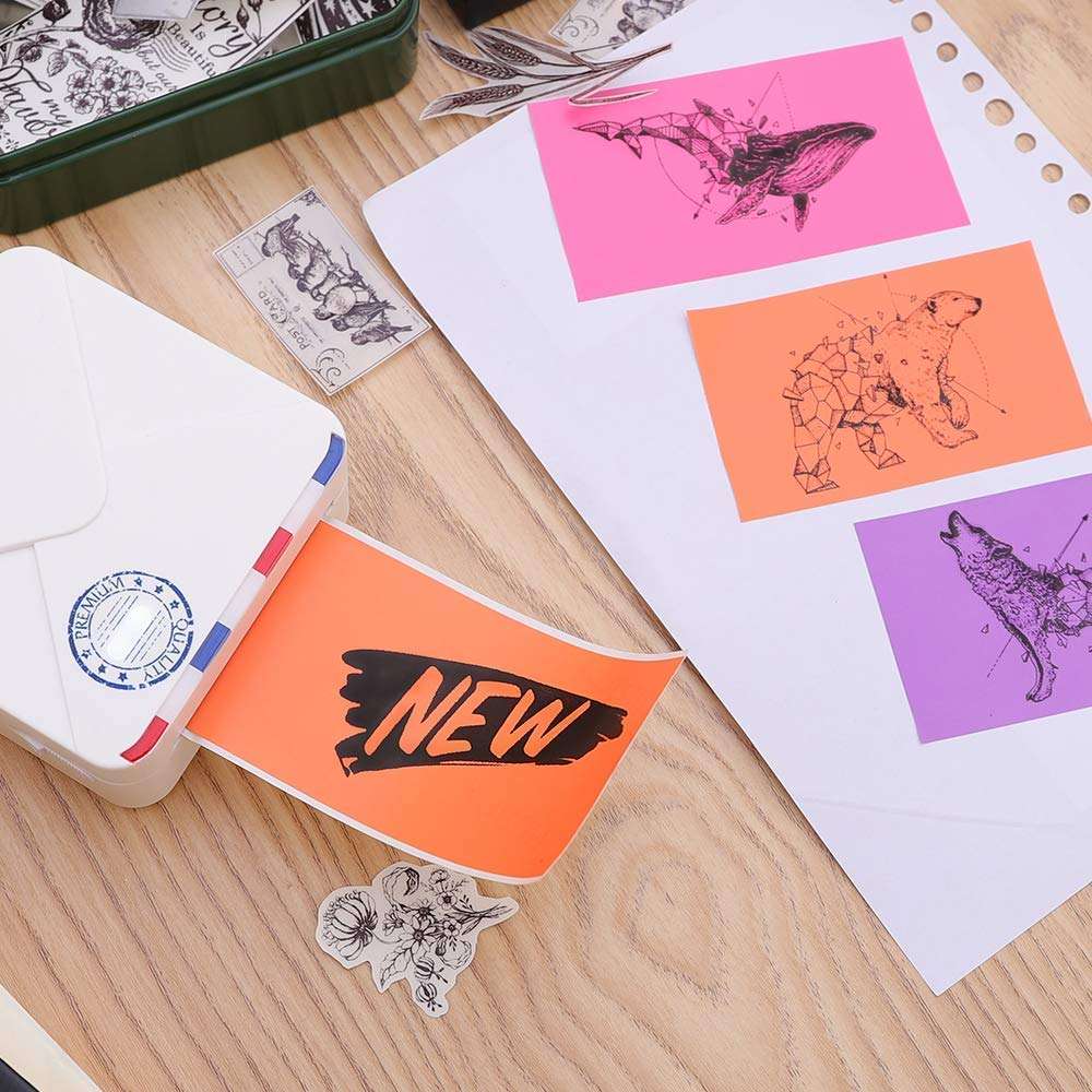 Phomemo M02S Pocket Printer- Bluetooth Thermal Photo Printer with 3 Rolls Colorful Sticker Paper, Compatible with iOS + Android for Plan Journal, Study Notes, Art Creation, Work, Gift 4