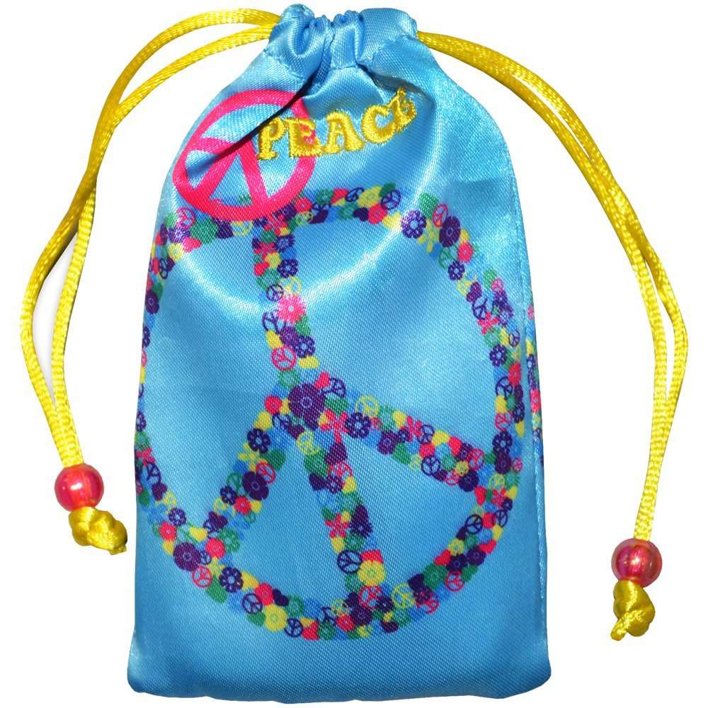 Amzer Universal Drawstring Bag Case Cover Pouch for Mobile Phone, MP3 Players, iPod, Electronics and Accessories - Retail Packaging - Peace Sign 2