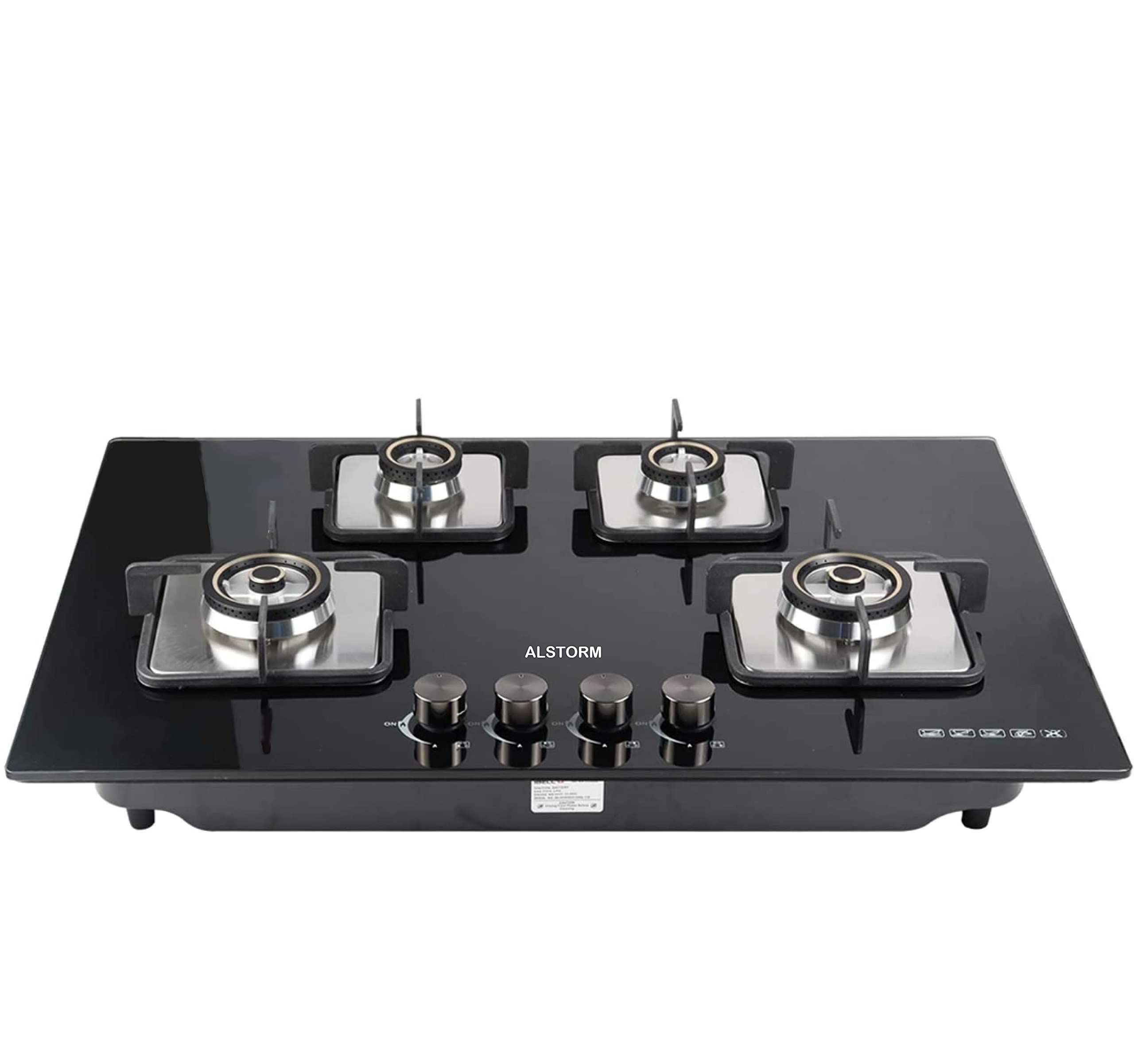 Alstorm Brio Allen Hob 4 Burner Auto Ignition Gas Stove (Brio-Allen 4BNR, Brass Gas Hob)