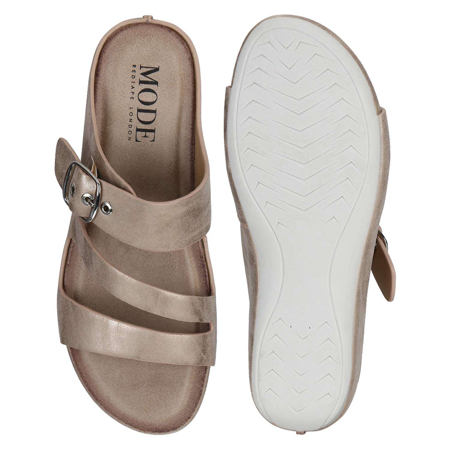 Mode By Red Tape Women MRL0597A Champagne Fashion Sandals-40 (MRL0597A-40) 5