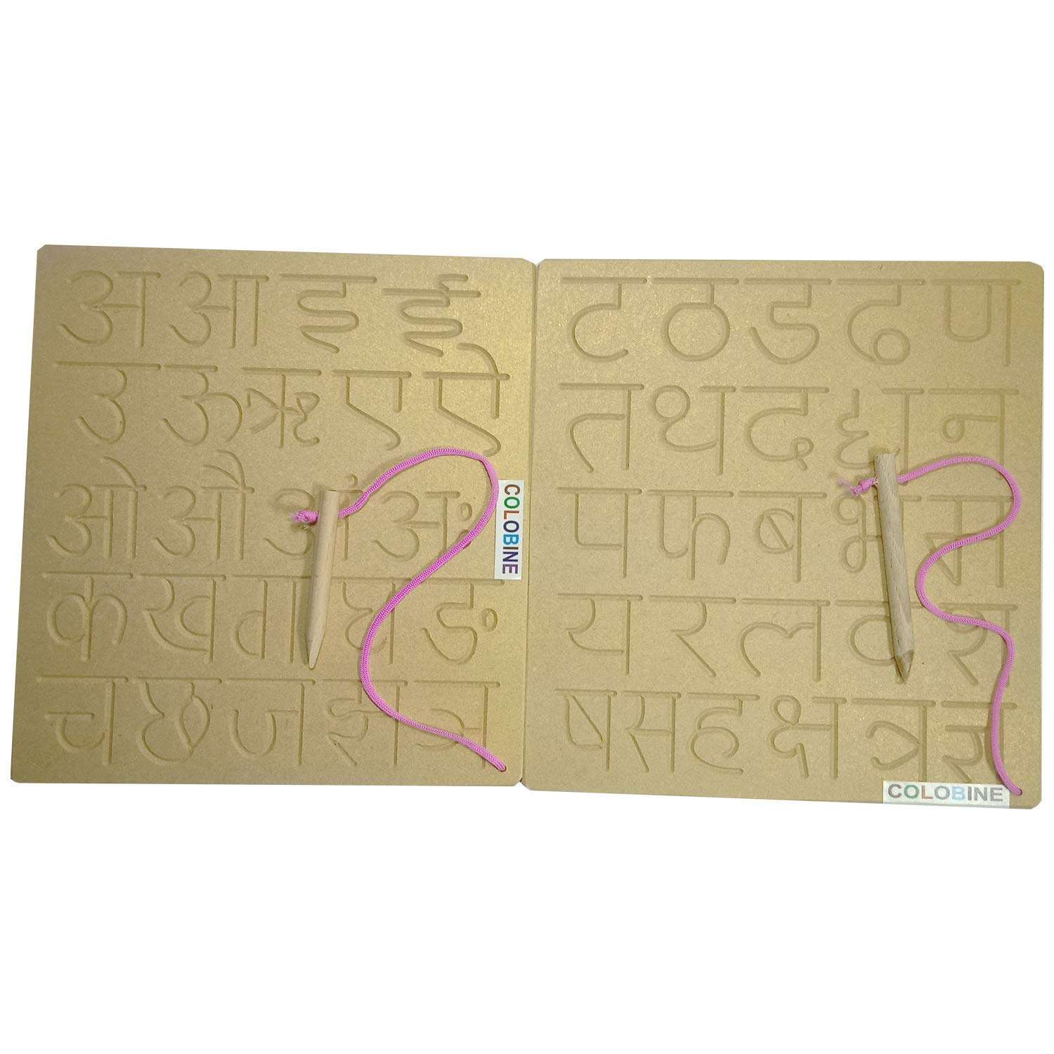 BullyStyles Wooden Hindi Alphabets (Varnmala) Tracing Board with Dummy Pencil 4