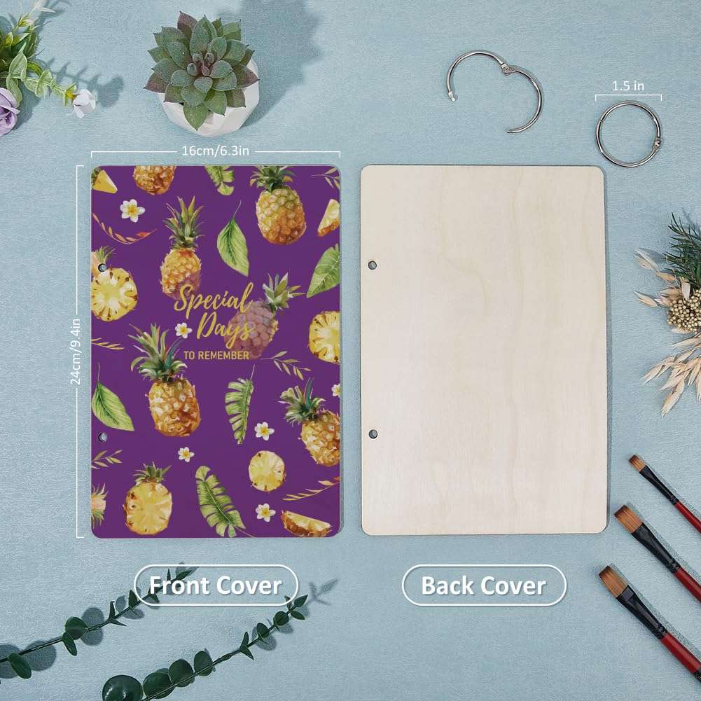 SUPERDANT Special Day to Remember Greeting Card Holder Organizer Wooden Card Keeper Binder Planning Book Pineapples Birthday Cards Keeper Photo Album Cover Wedding Planner Journal Keepsake Gift 4