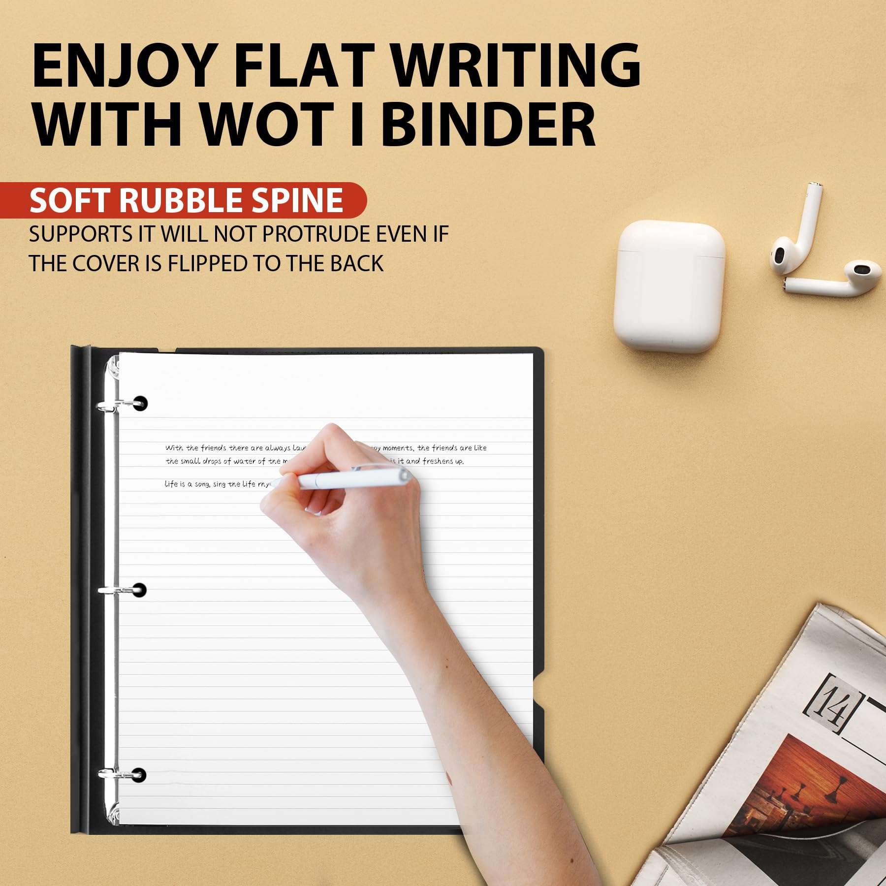 WOT I 12-Pack Telescoping 3 Ring Binder(0.75"), Expandable Flexible Binder - Patented Design for Easy Portability, Holds 160 Sheets, 4 Bright Colors, Perfect for School, Office&Home Organization 4