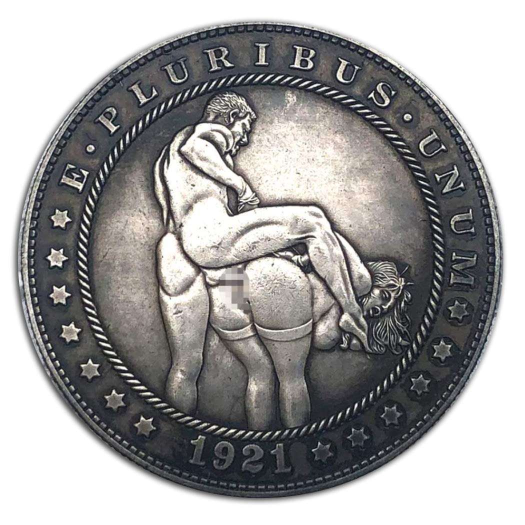 MOMOKY Expression of Love Hobo Coin Collecting 1921 Challenge Coin-Funny Adult Toy Arts Naked Souvenir Old Coins-American Liberty Eagle Lucky Morgan Coin Discovery Collection 1