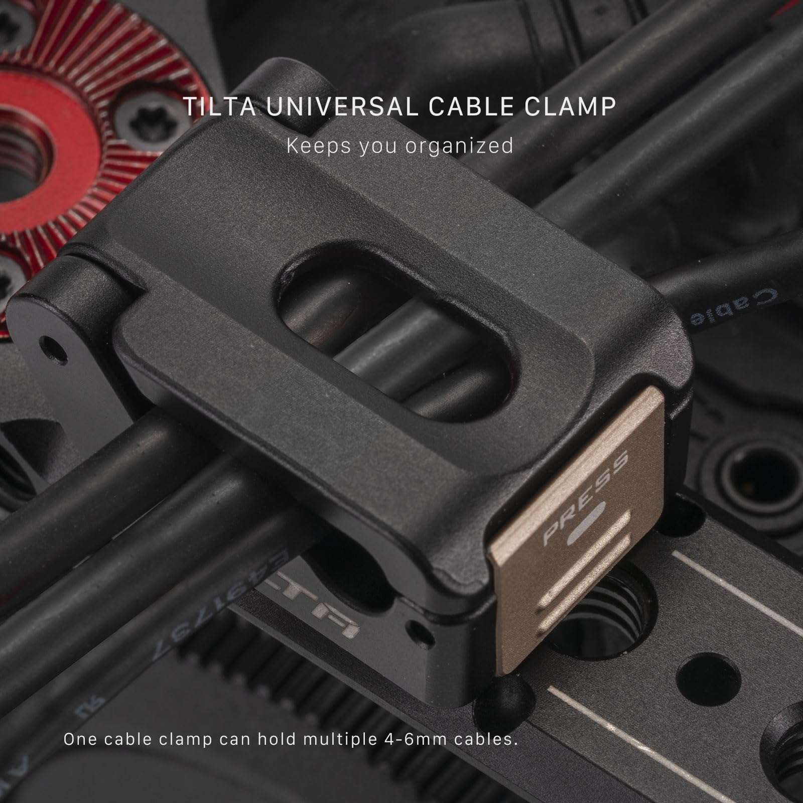 Tilta Universal Cable Clamp for HDMI/SDI/Microphone Cable (2pcs), DSLR Camera Cable Lock Mount Support 4-6mm Cables | TA-UCC-P-B 4