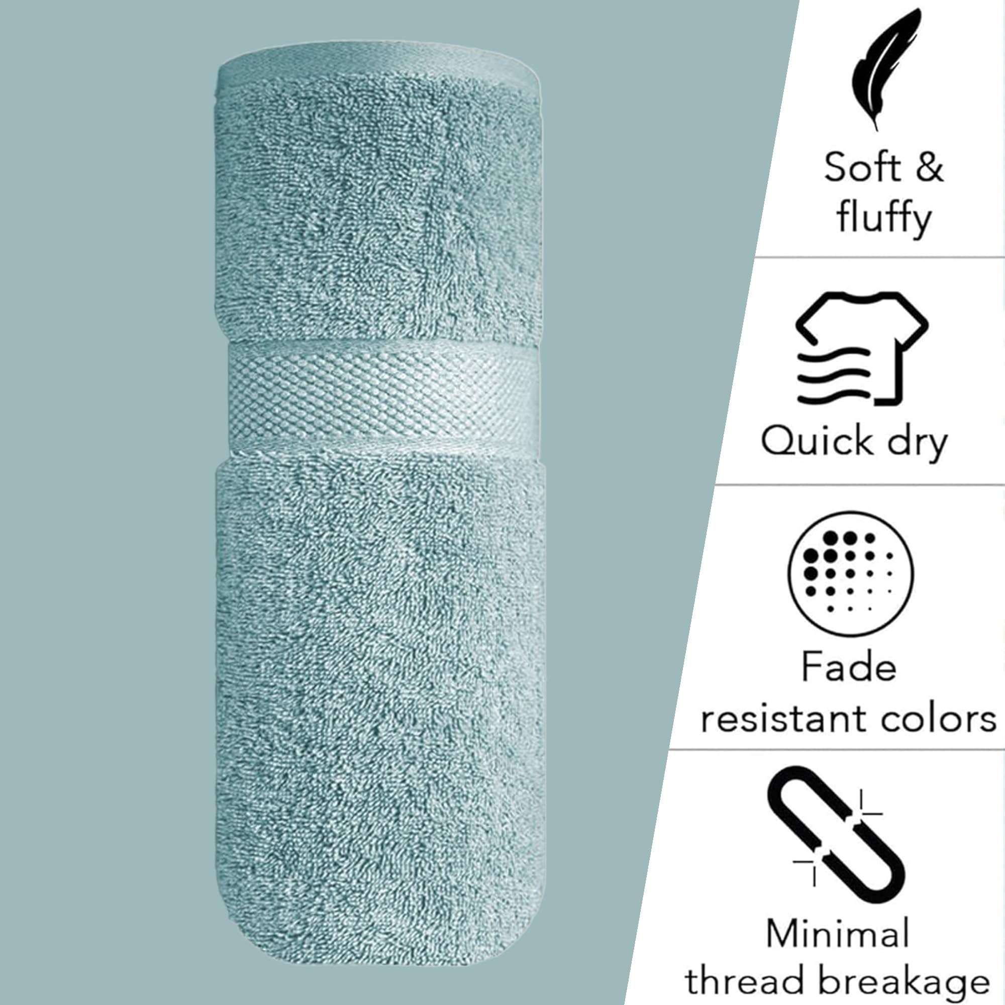 Sulfar 100% Terry Ring Spun Cotton Face Towel - Quick-Dry, Highly Absorbent (480 GSM) (30 x 30 Cm) Nile Blue (Pack of 1) 3