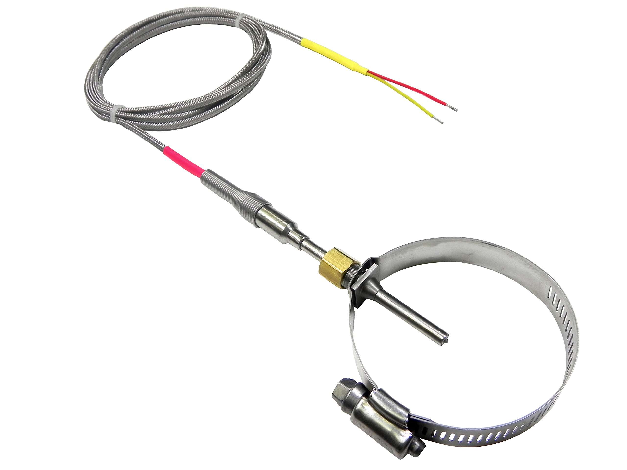 EGT Probe Exhaust Gas Temperature Sensor-Clamp-2.5 Straight-3/16 OD - Large 3.3 ~ 4.2 inch (84 ~ 106 mm) - with 6 foot long cable