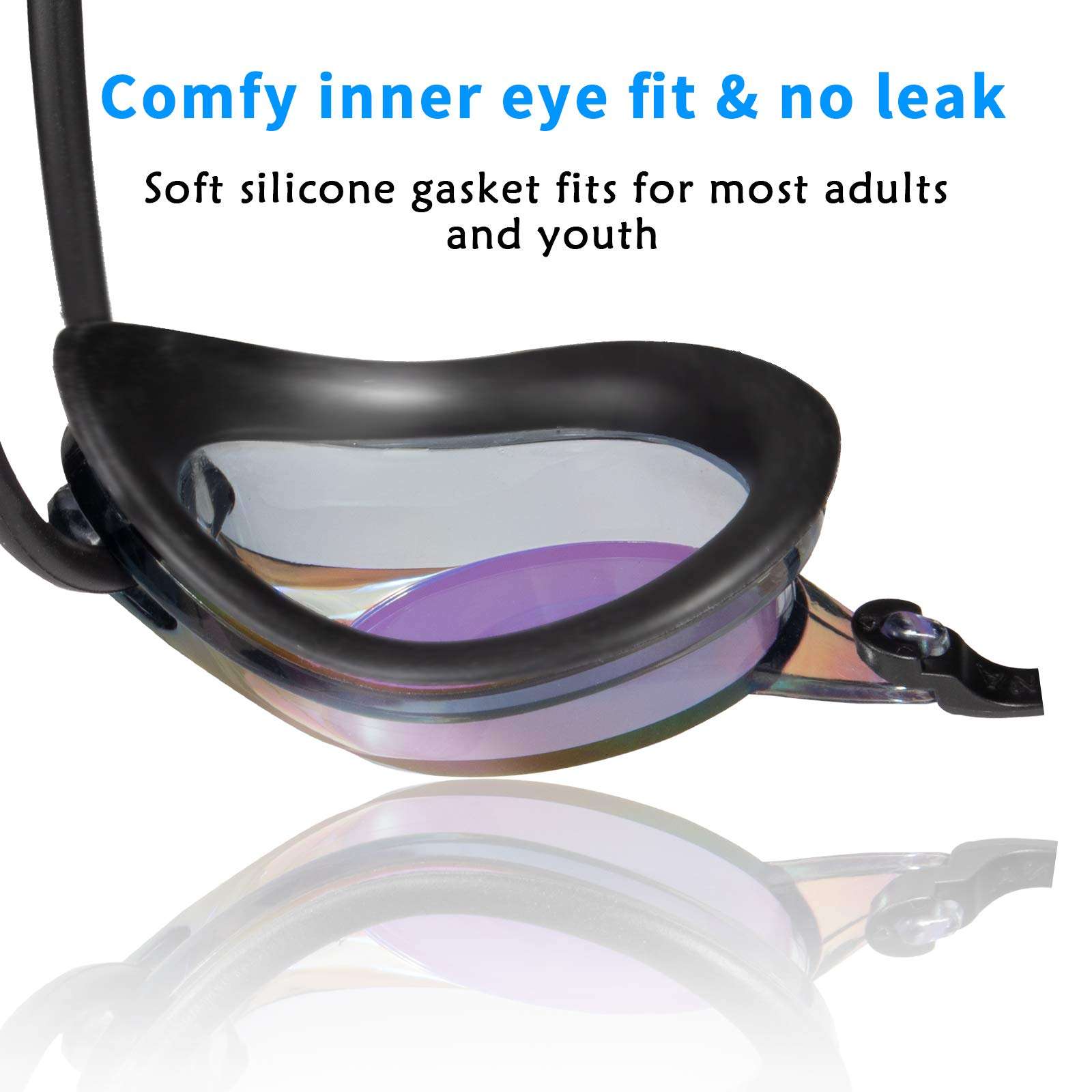 Freela Swim Goggles 2 Pack, Swimming Goggles for Adult Men Women Youth, Ultra-Low Profile Design, Anti Fog, No leak, Competitive Racing Swim Goggles for Competition, Training, Daily Swimming 3