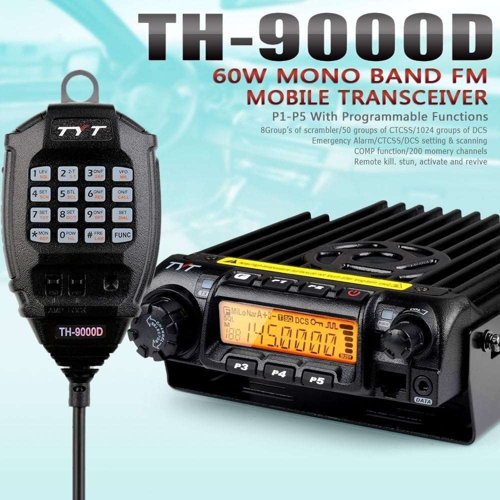 Tyt Th-9000d Vhf Mono Band Mobile Transceiver 65 Watt 200 Channel 8 Group Scrambler Car Truck Amateur Radio 6