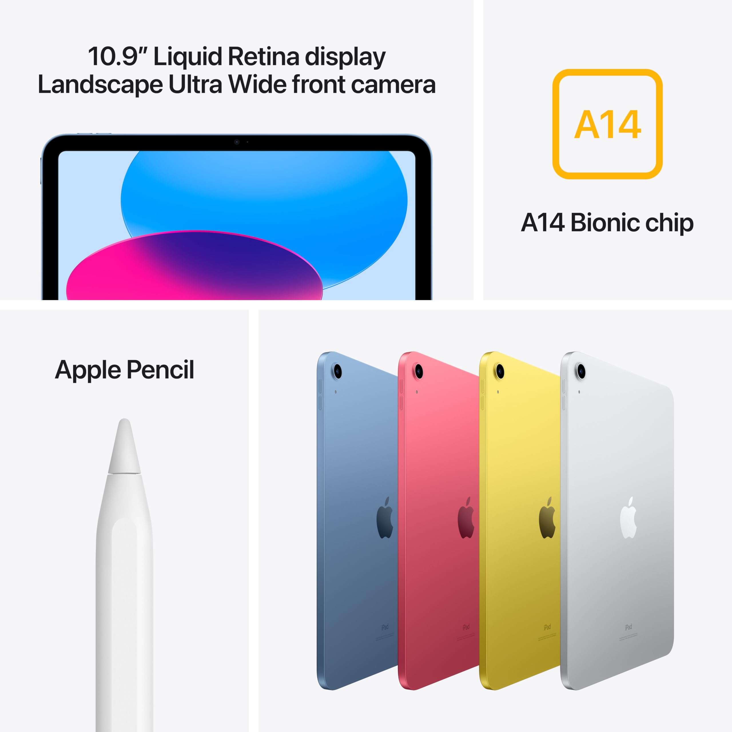 Apple iPad (10th Generation): with A14 Bionic chip, 10.9-inch Liquid Retina Display, 256GB, Wi-Fi 6, 12MP front/12MP Back Camera, Touch ID, All-Day Battery Life – Blue 3