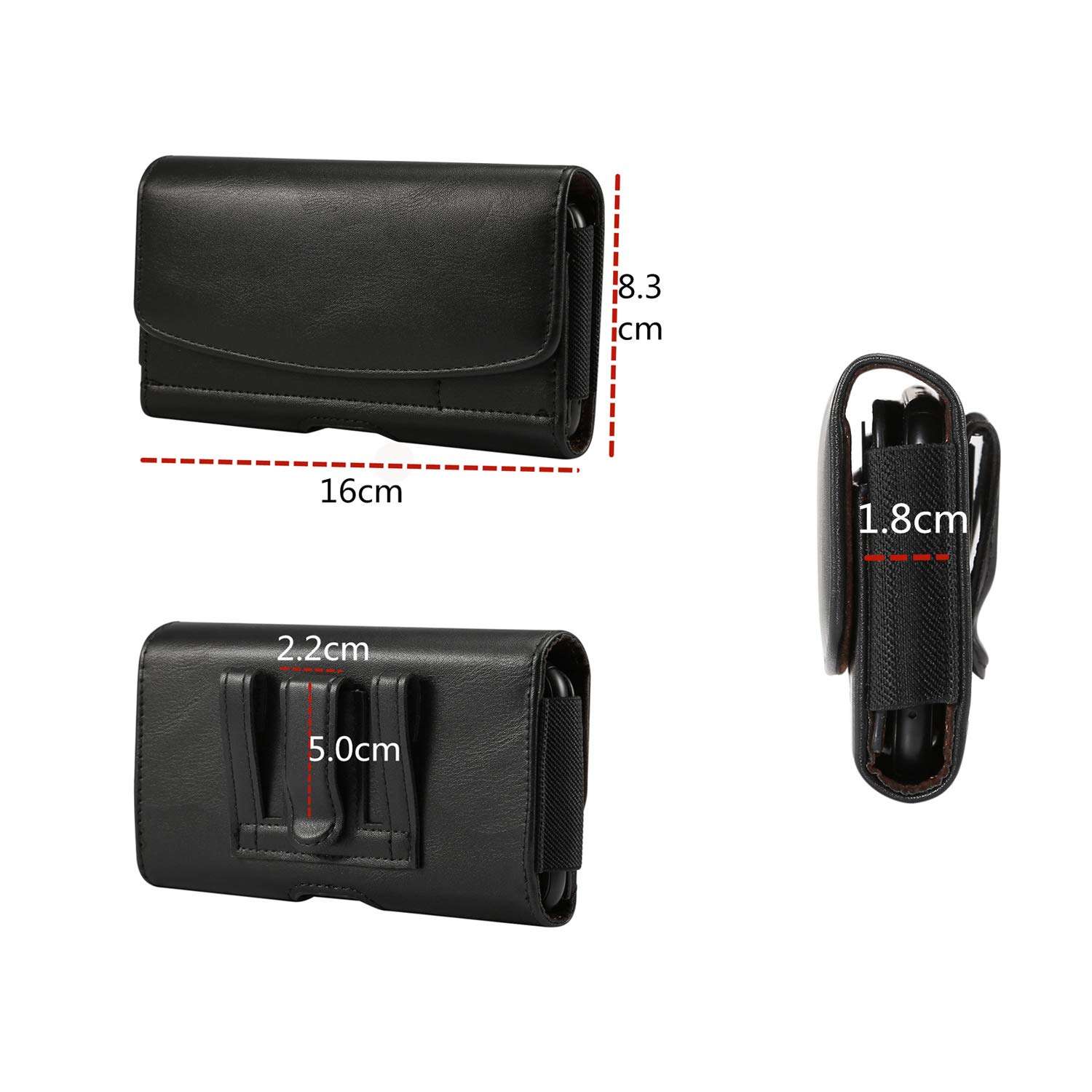 PU Leather Belt Clip Case w/Belt Loop Cell Phone Holster Pouch for iPhone 15 Pro Max/ 16 Plus/ 14 Plus/Samsung Galaxy A15 A25 A35 A55 A54 S23 FE S24 FE S25+ S24+ S23+ S22+ S21 Plus Note 20 BLU G33 4