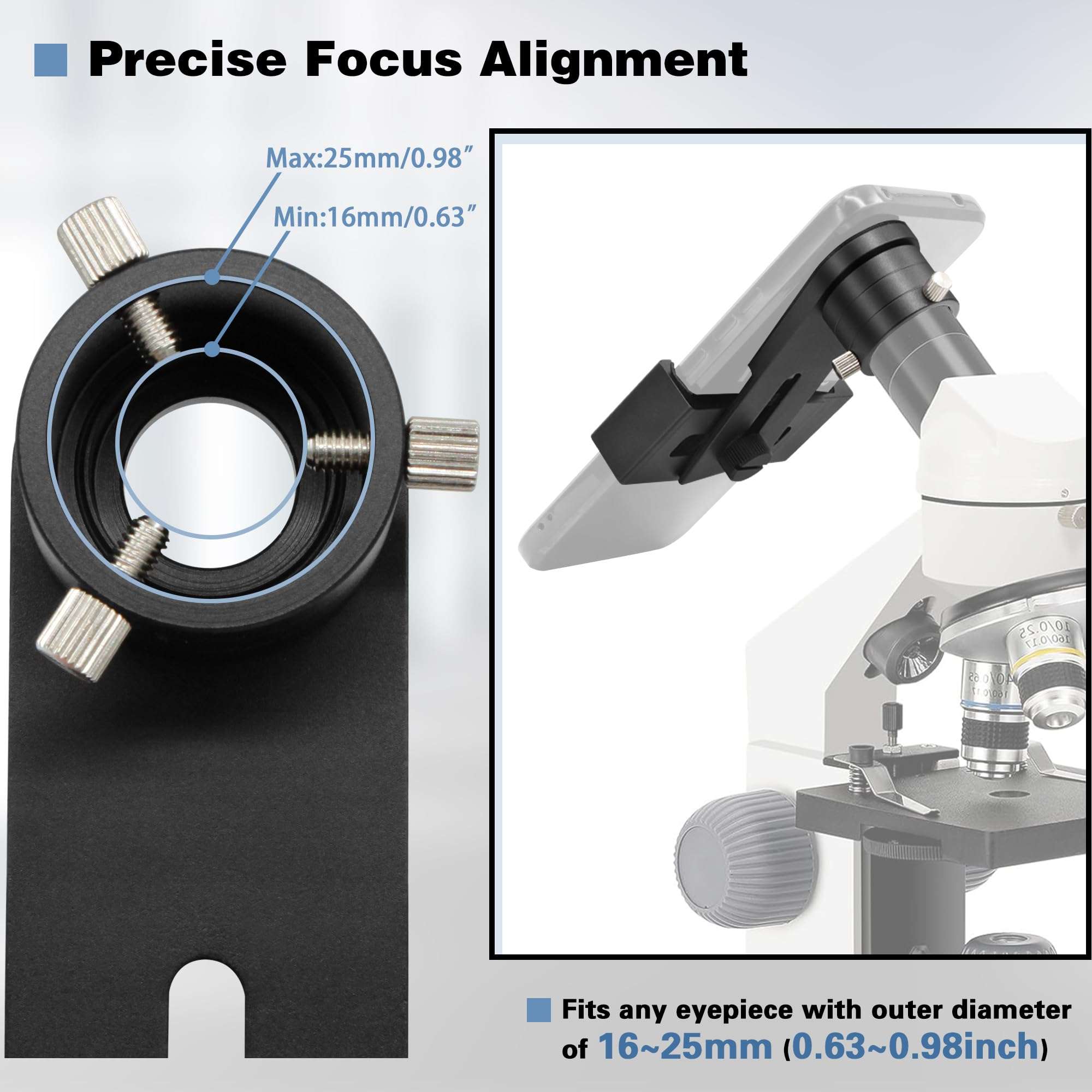 Tydeux Microscope Lens Smartphone Adapter for Eyepiece Tube 26mm 5