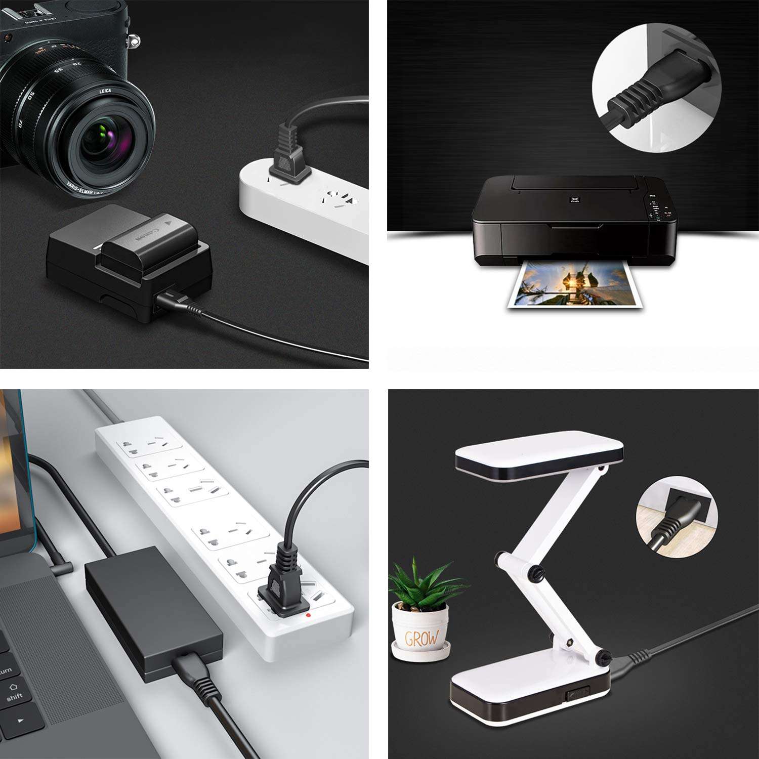 TV Power Cord 10Ft Cable for TCL, LG, JVC, Sony, Samsung, Toshiba, Sharp, and Other 8-Type Interface Devices 5