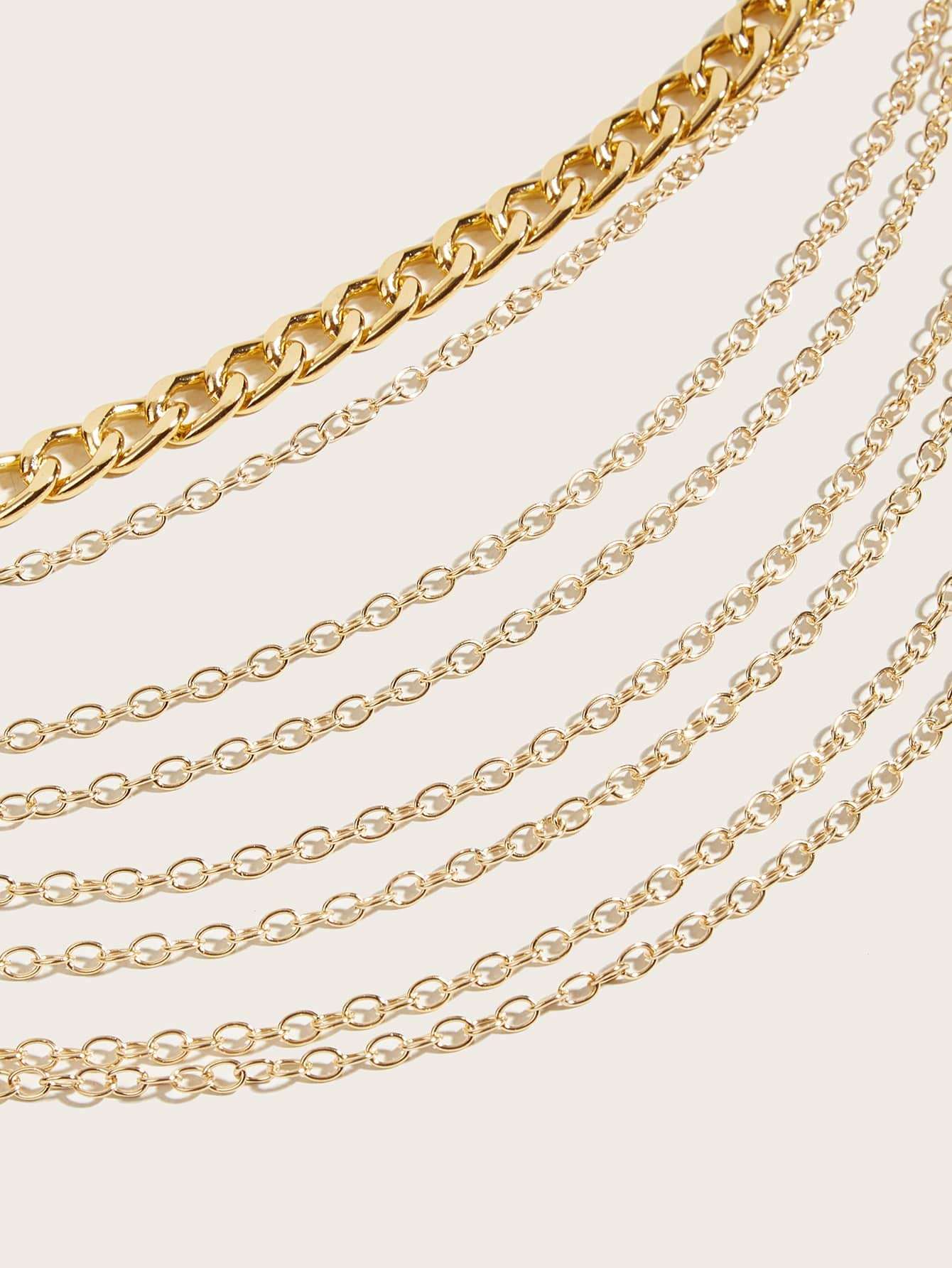 WDIRARA Women's Metal Multilayer Waist Chain Belt Body Belly Chain for Dress Pants Minimalist Layered Gold 70/80 4