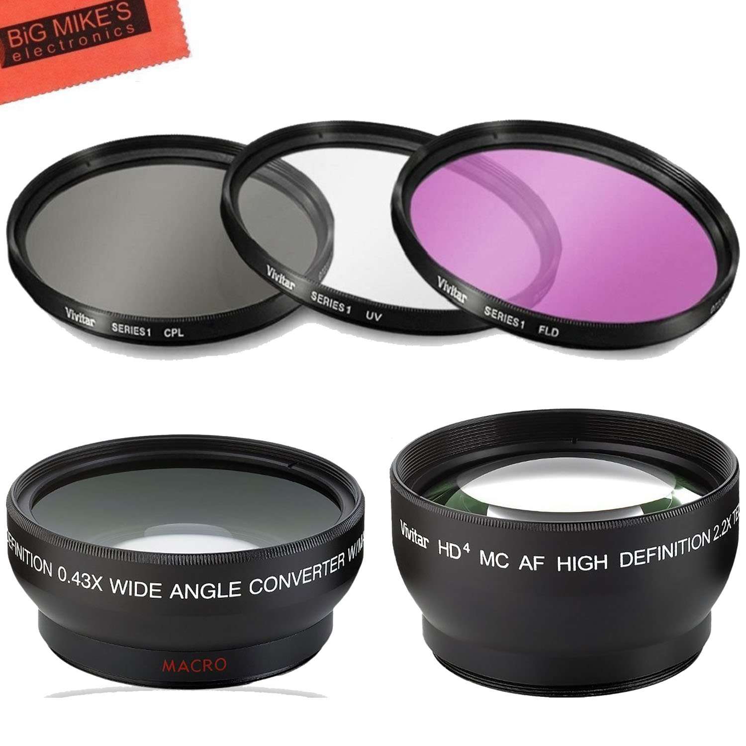Deluxe Lens Kit for Canon Rebel T3, T3i, T5, T5i, T6, T6i, T7i, EOS 80D, EOS 77D Cameras with Canon EF-S 18-55mm IS II STM Lens - Includes: 58mm filter Set + 58mm Wide Angle Lens + 58mm Telephoto Lens 1