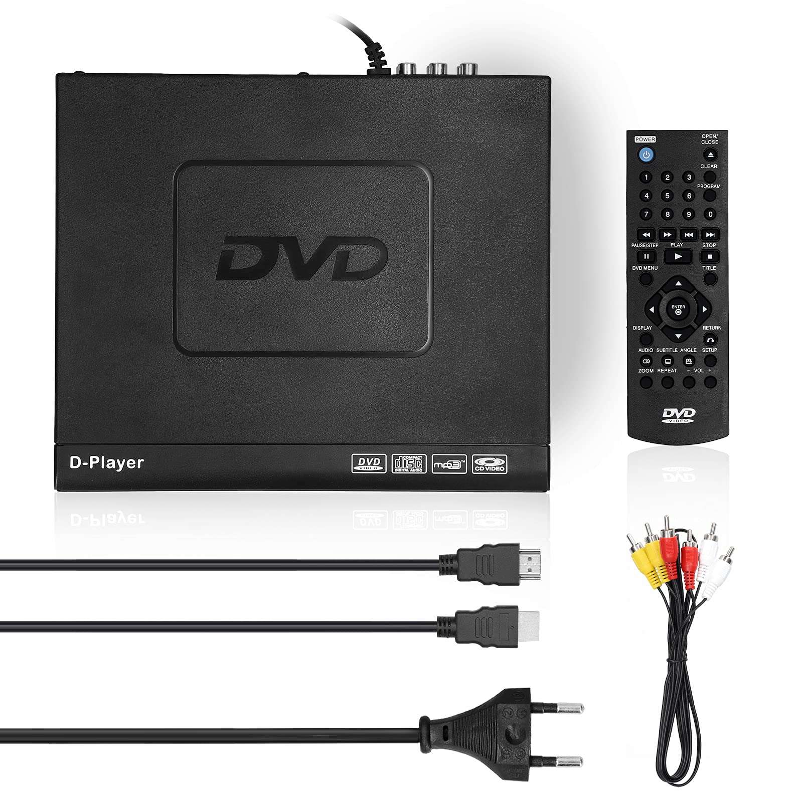 Ankeer Home 1080P High Denifition TV DVD Player Portable VCD MP3 MPEG Viewer with Power-Off Memory Function