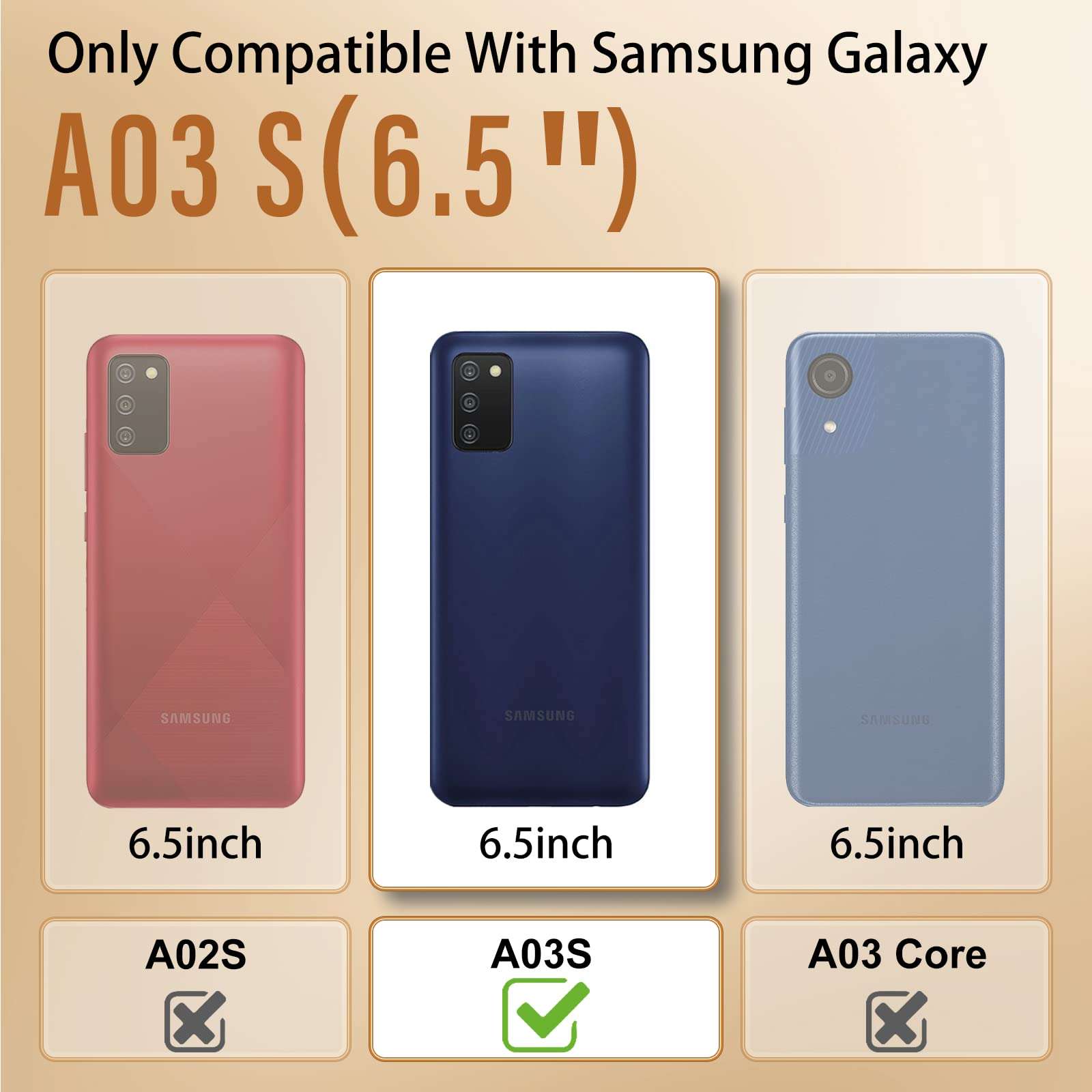 Buleens for Samsung Galaxy A03s Case with Metal Perfume Bottle Mirror Stand, Cute Women Girly Heart Cases for Galaxy A03s,Elegant Luxury Phone Cover for Samsung A03s 6.5'' Dark Blue 2