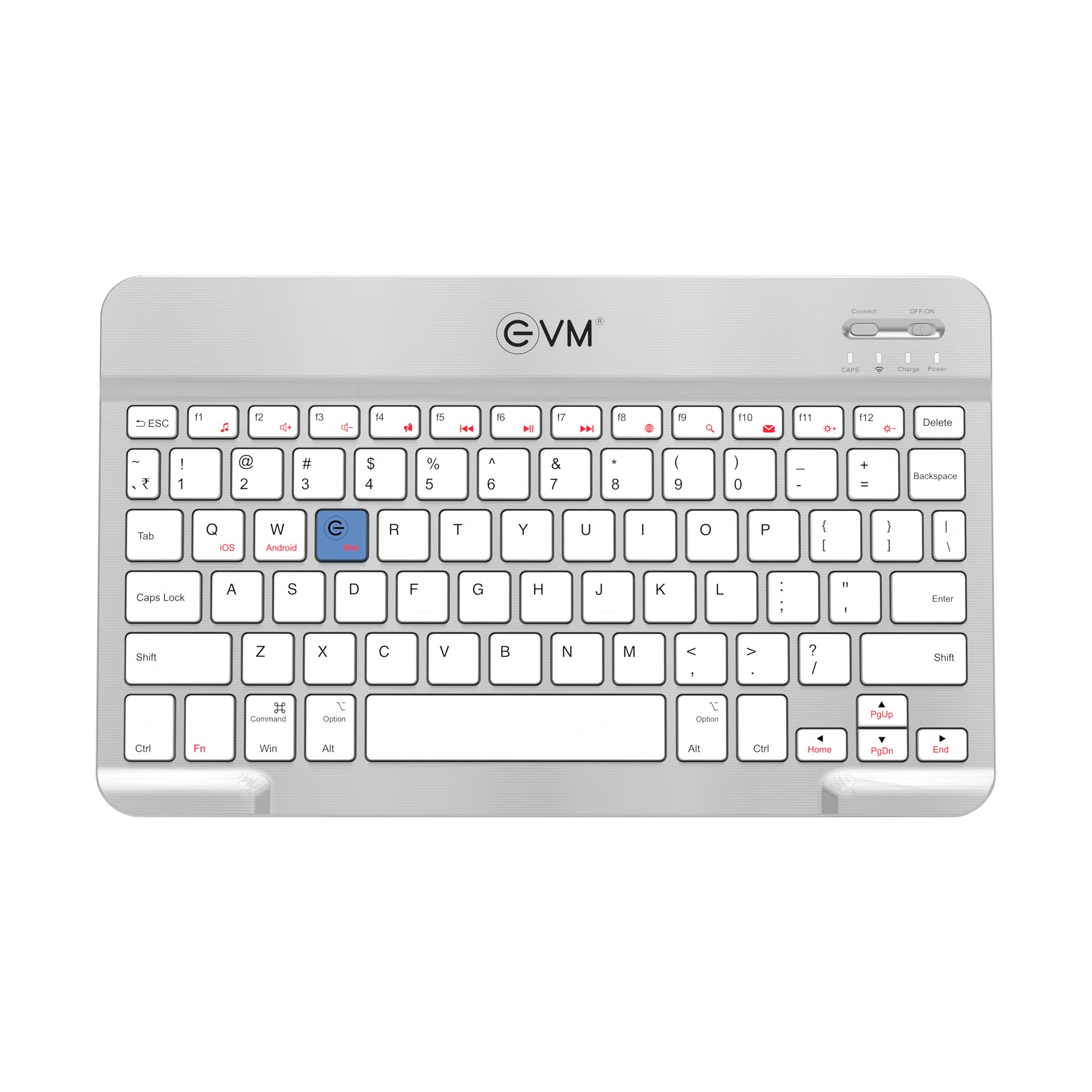 EVM EnEdge 9.7" Wireless Bluetooth Keyboard – Rechargeable, Ultra-Slim & Lightweight, Type-C Charging, Compatible with Tablets, Smartphones & Multi-Device Use 1-Year Warranty (WLKM-S) 1