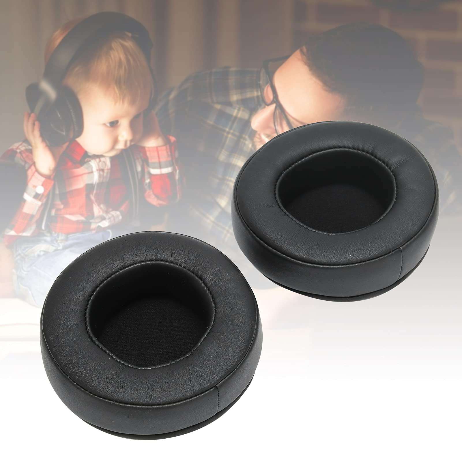 2Pcs 90mm Universal Headset Ear Cushion Replacement Parts, Reduce Noise, Sound, Easy Installation 5