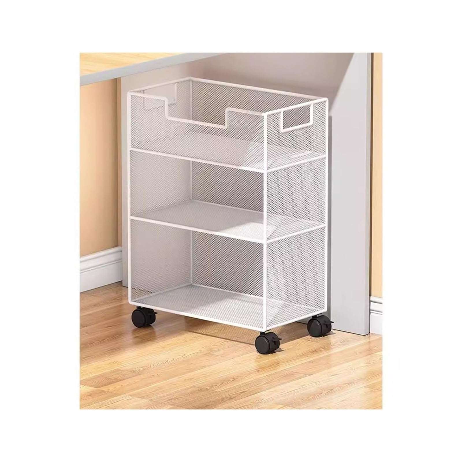 Library Storage Cart Bookshelf Storage Rack Movable with Wheels Book Storage Cabinet Under The Table Small Bookshelf Next to The Desk Table Bottom Storage Rack Small Cart Rolling File Cart 1