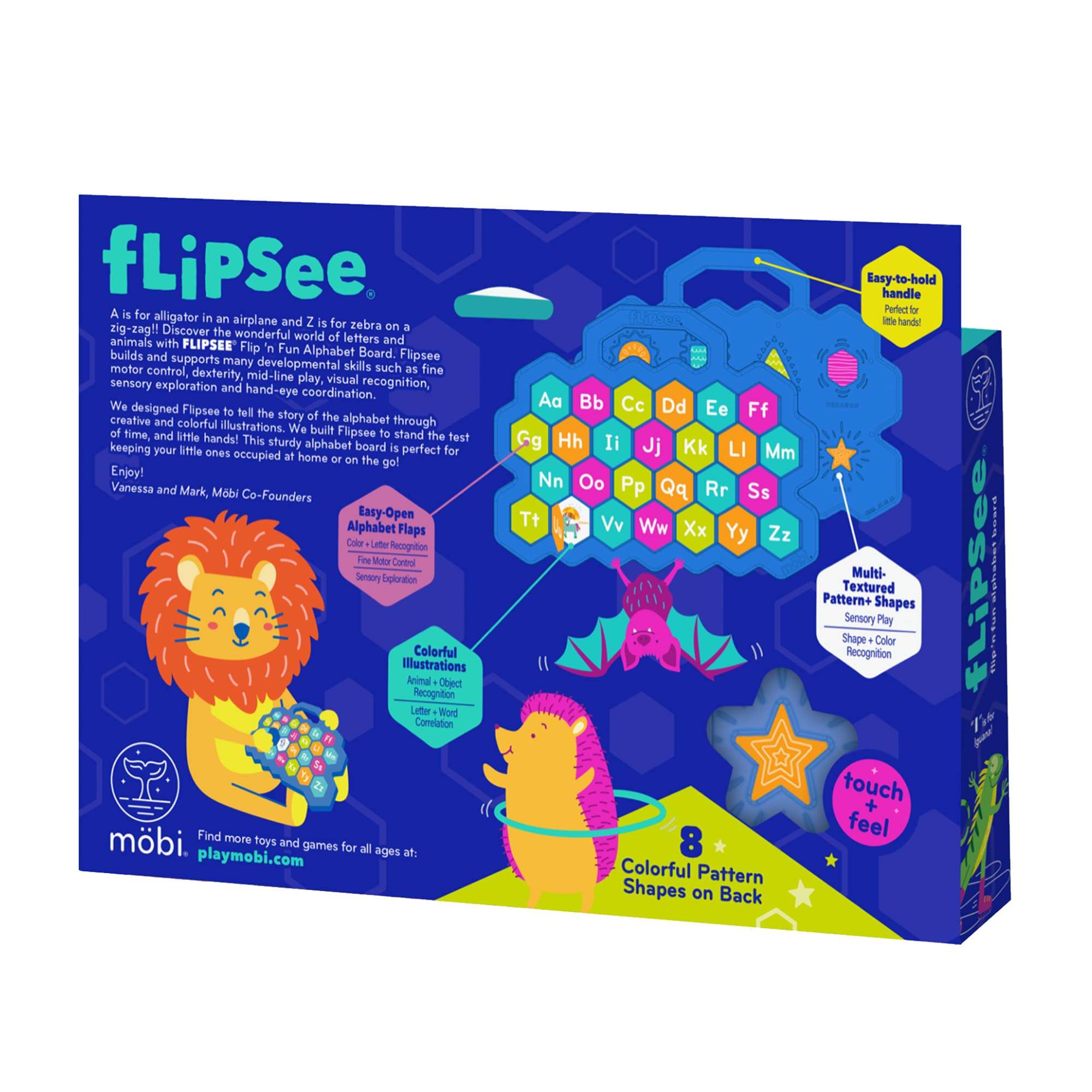 Mobi Flipsee Alphabet Learning Toy - Flip n' Fun Alphabet Board, ABC Montessori Game for Kids, Colorful Letter Tiles Learning Activity, for Ages 12 Months and Up - Pack of 1 3