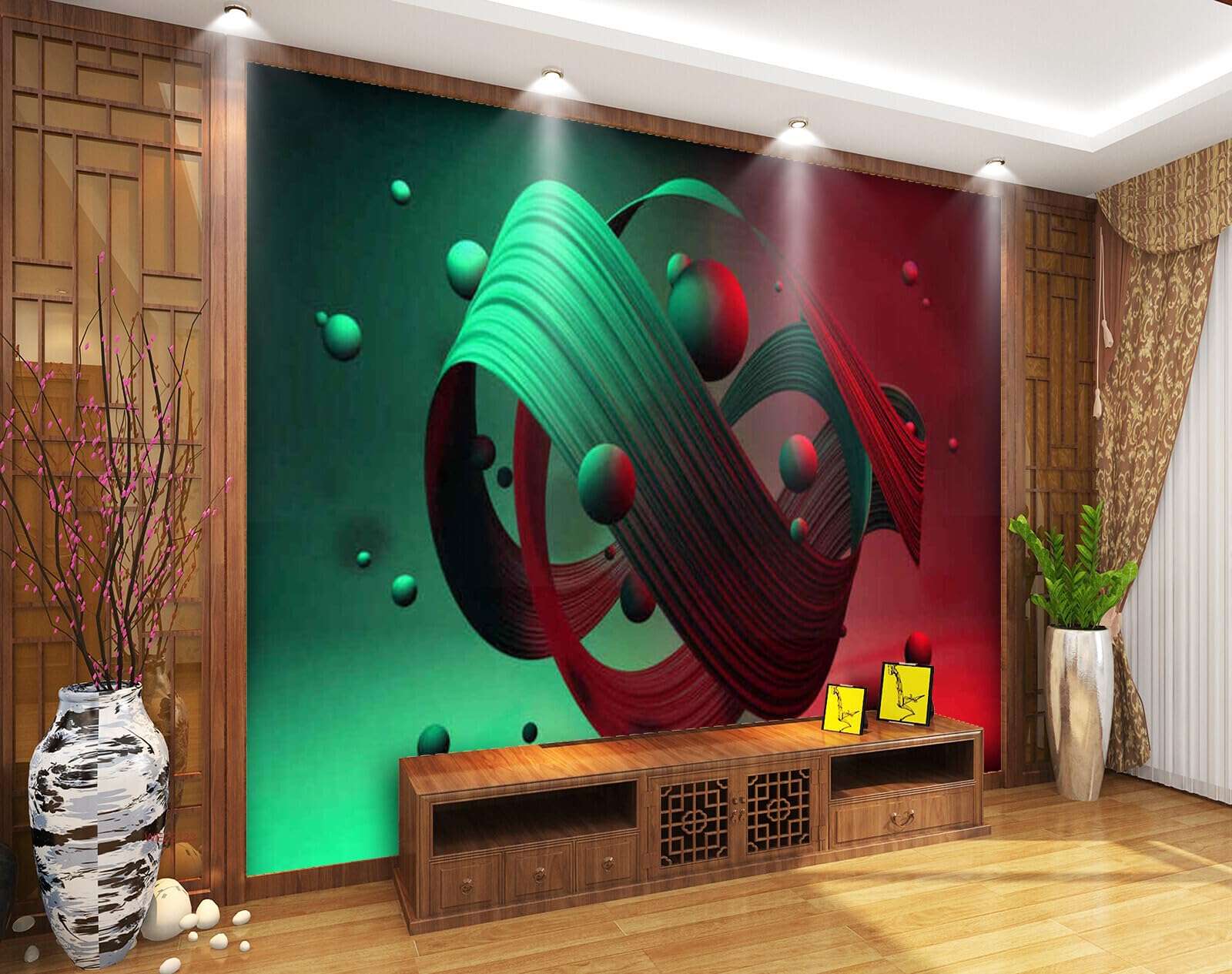 Wall26 - WEZ2123 Innovation Optic Optical Illusion Design Artistic Beautiful HD 3D Wall Sticker[7 ft x 6 ft] / [213 cm x 183 cm] 3