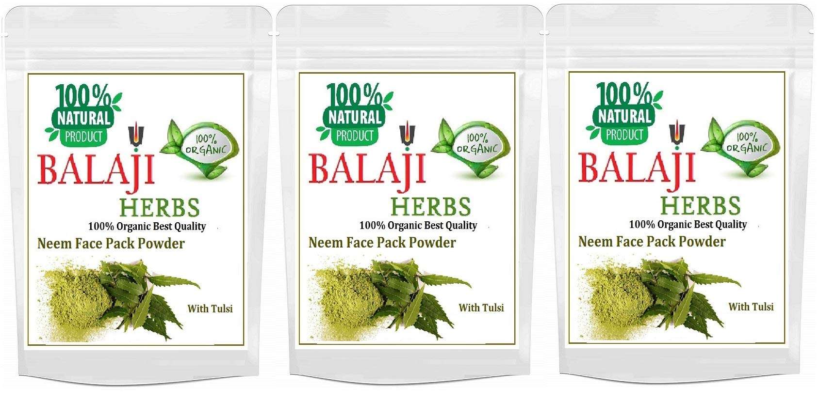 Neem Powder"WITH TULSI" For Hair & Skin Care -PACK3(100gX3)