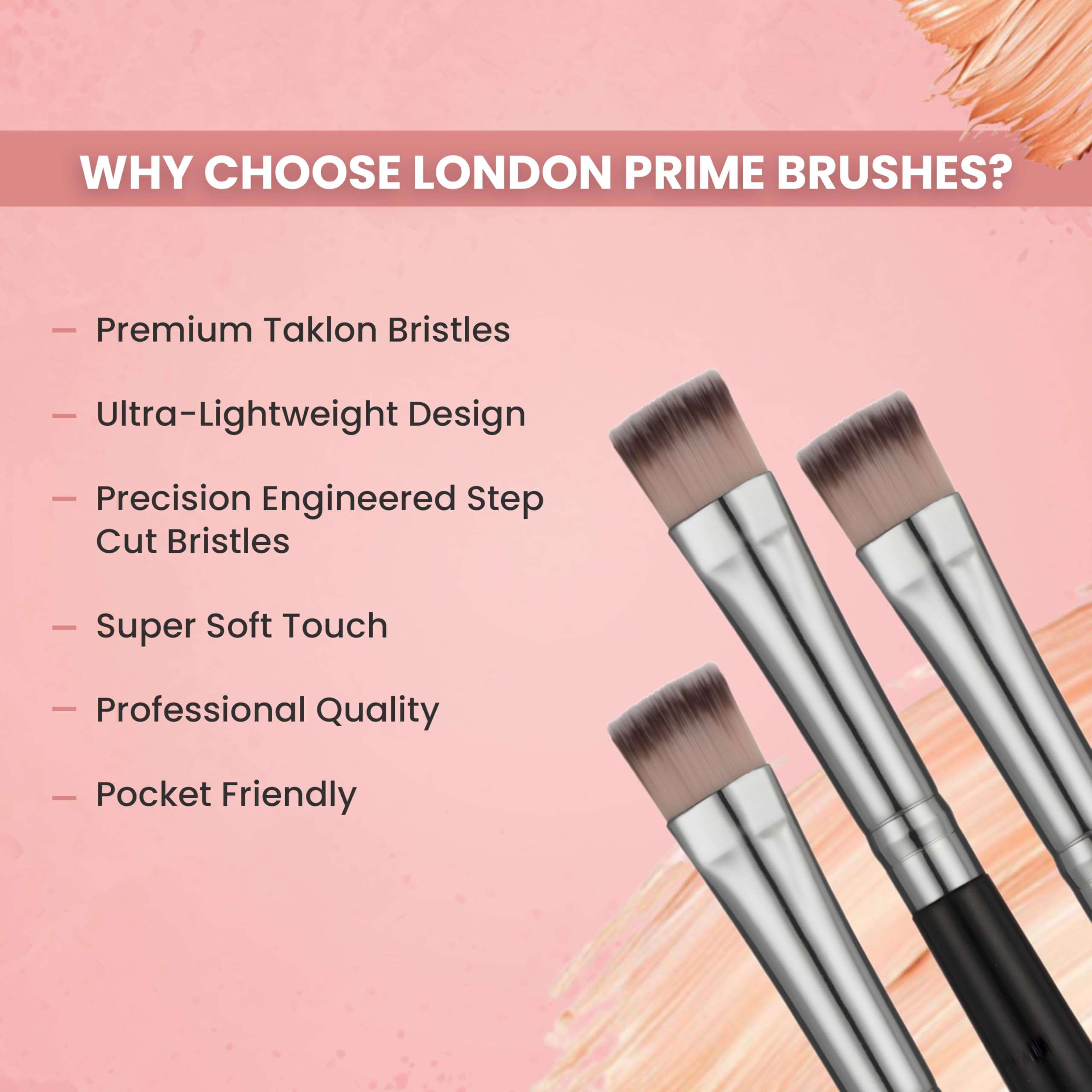 London Prime Professional HD Flat Eyeshadow Brush, Synthetic Bristles, Multi-Purpose Eye Makeup Applicator, Feather Soft (LP328) 6