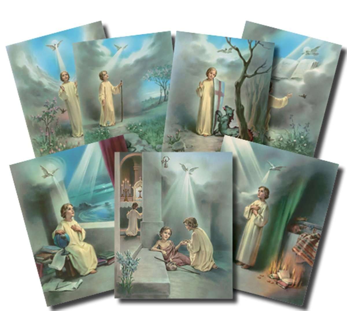 Catholic Posters Seven Gifts of The Holy Spirit Illustrated Cardstock Poster Set, 7 Pieces, 10 Inch 1