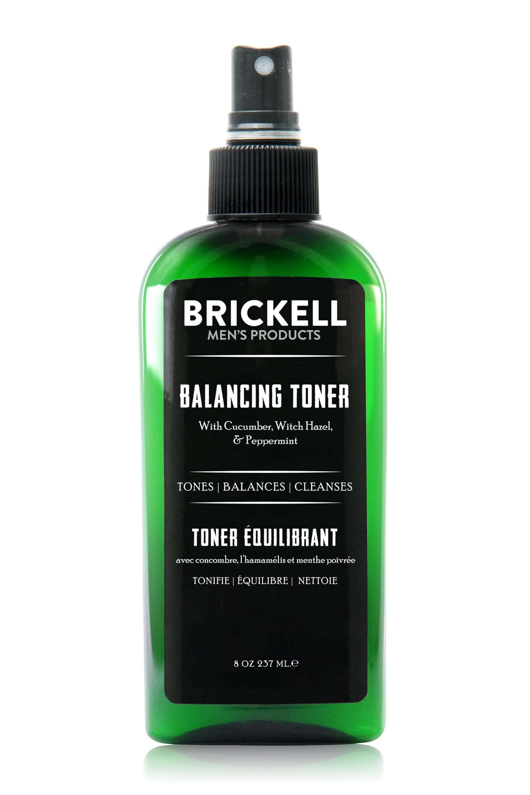 Brickell Men's Balancing Face Toner for Men, Natural and Organic Alcohol-Free Facial Toner with Witch Hazel, 8 Ounce, Scented