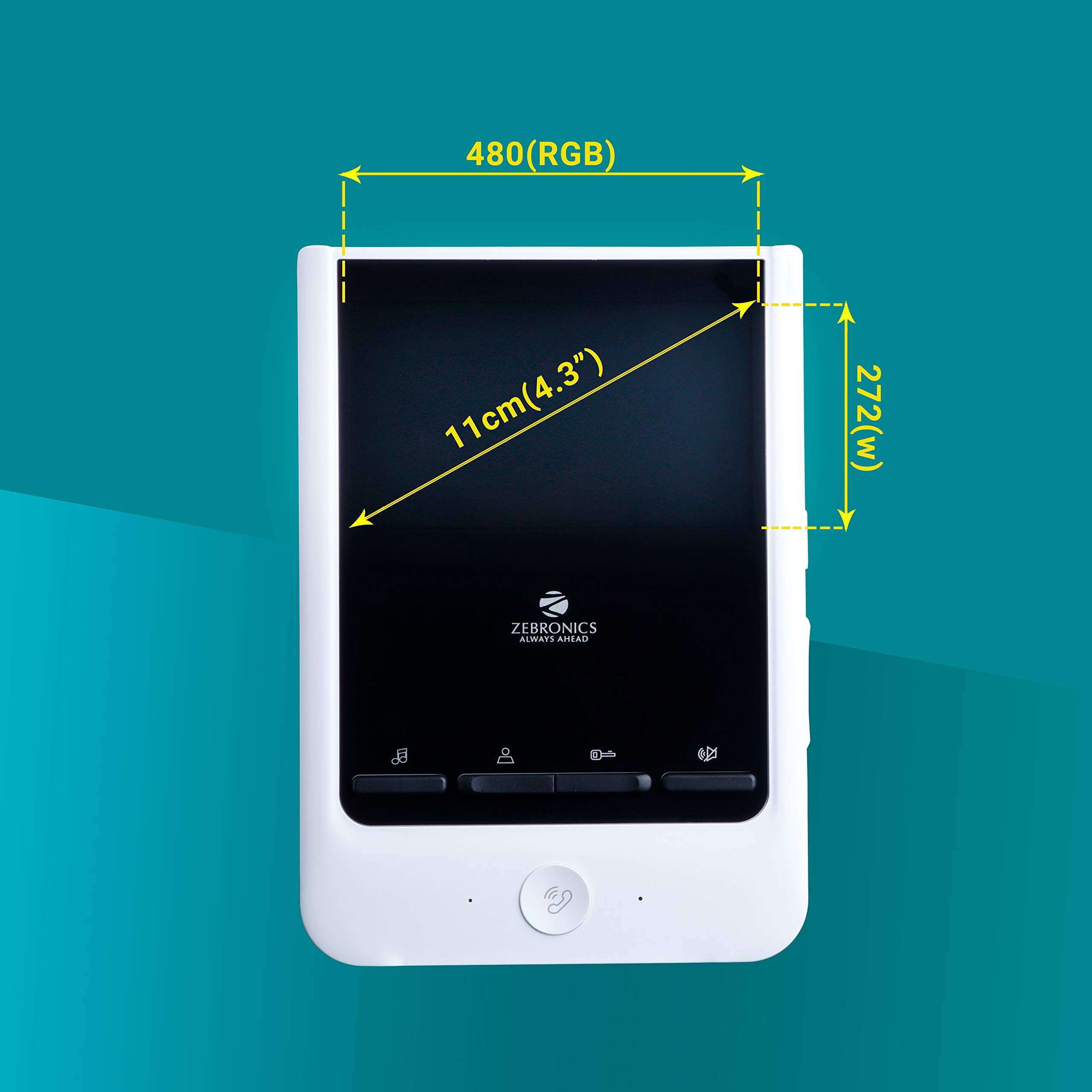 ZEBRONICS Video Door Phone with 4 inch Screen, White 2