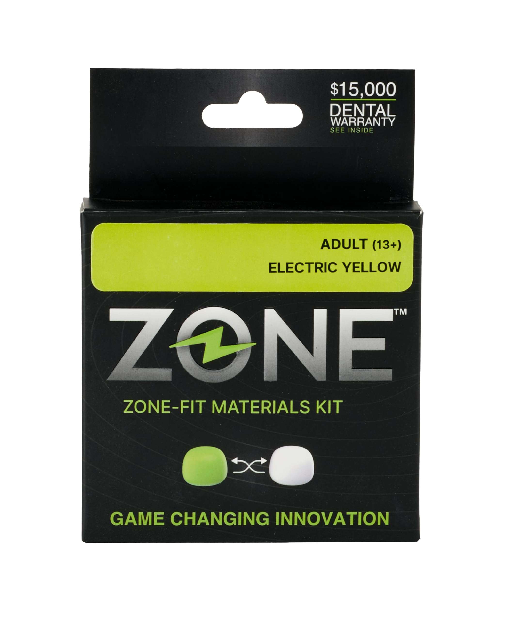 Zone-Fit Materials Kit. Replacement Putty only for ZONE mouthguards. (Adult, Electric Yellow) 1