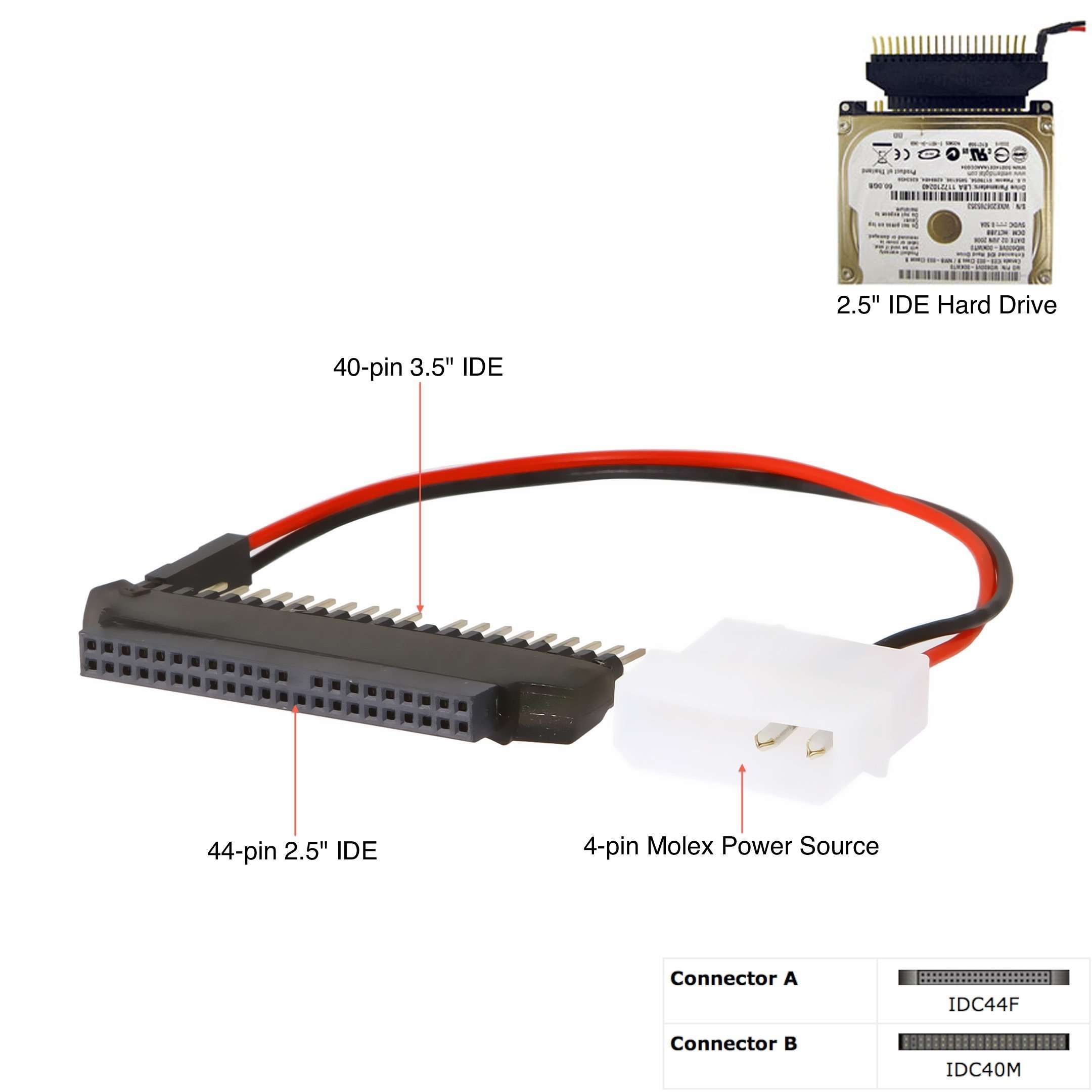 SABRENT 2.5 to 3.5 IDE Disk Drive Convert Notebook Hard Disk Drive to Desktop (ADP IDE23) (Pack of 4) 3